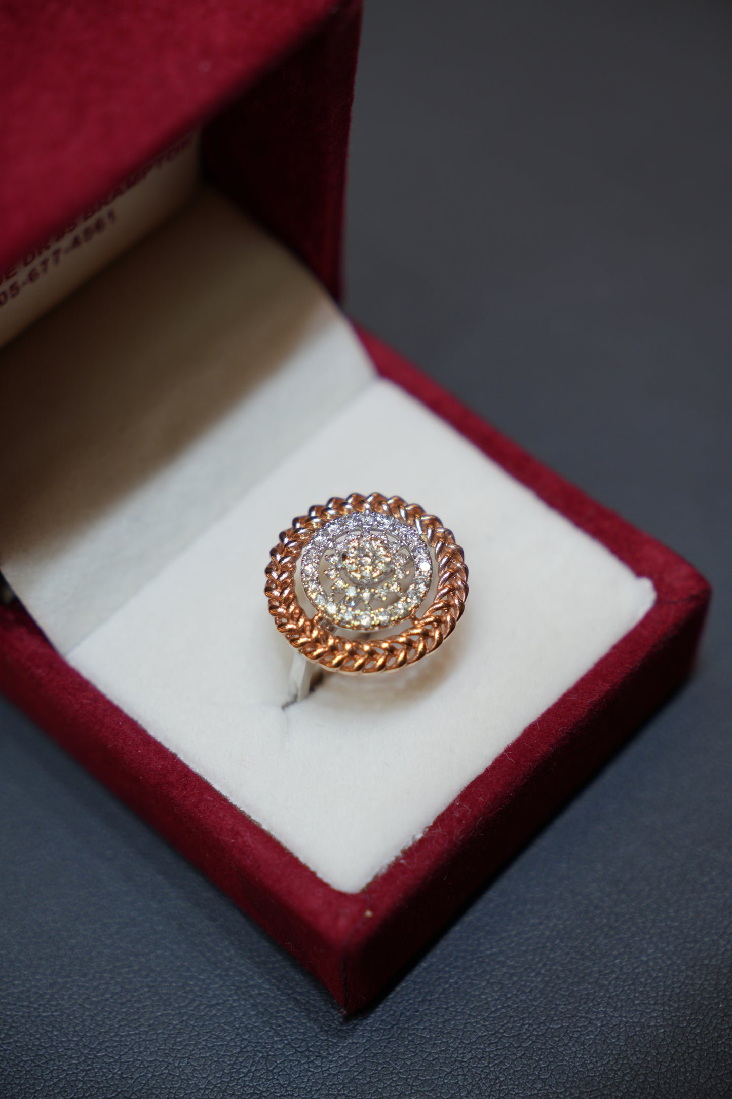 Diamond ring in a luxurious jewelry box at Punjab Jewellers showcasing timeless elegance and brilliance.