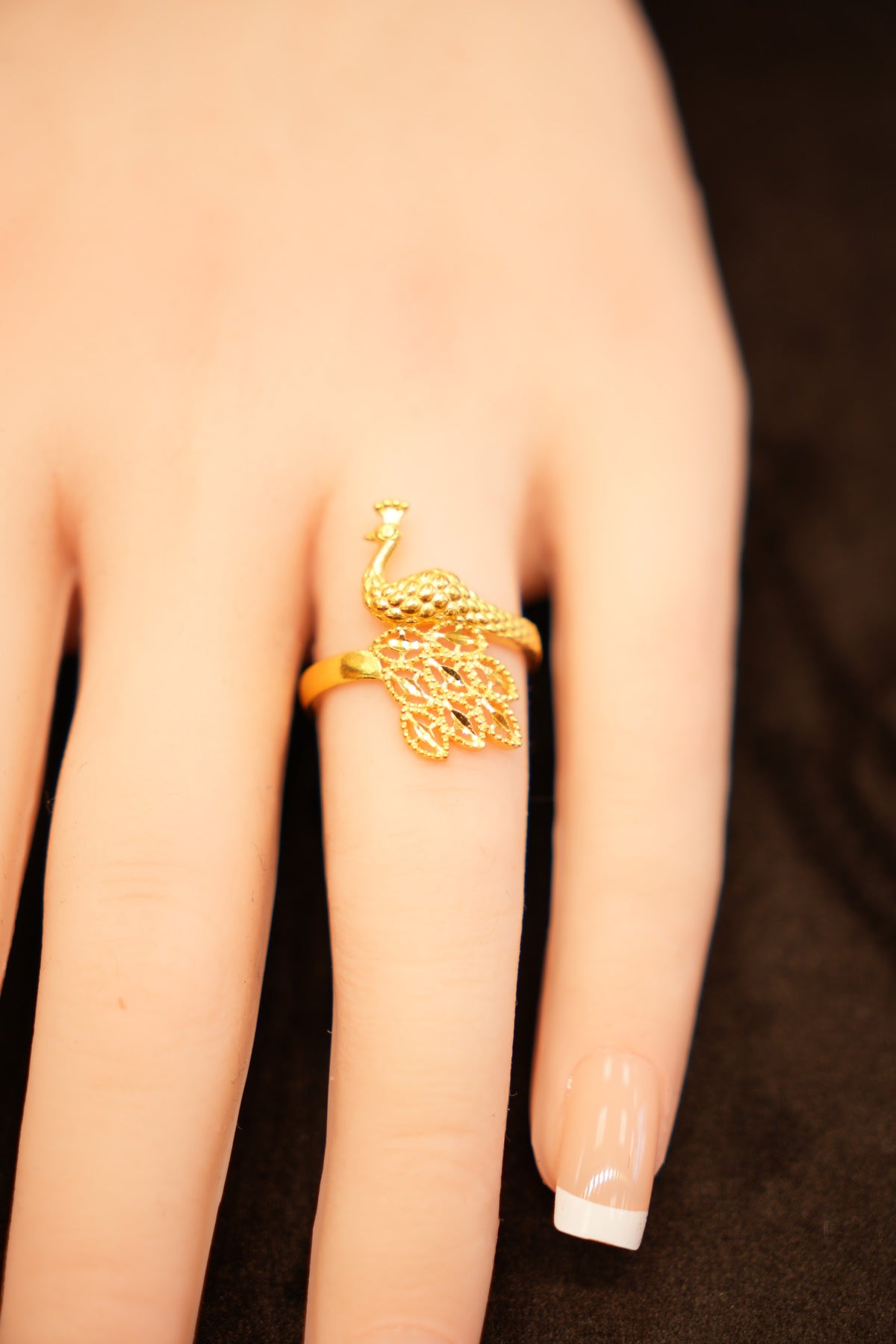 22K Gold Peacock Ring