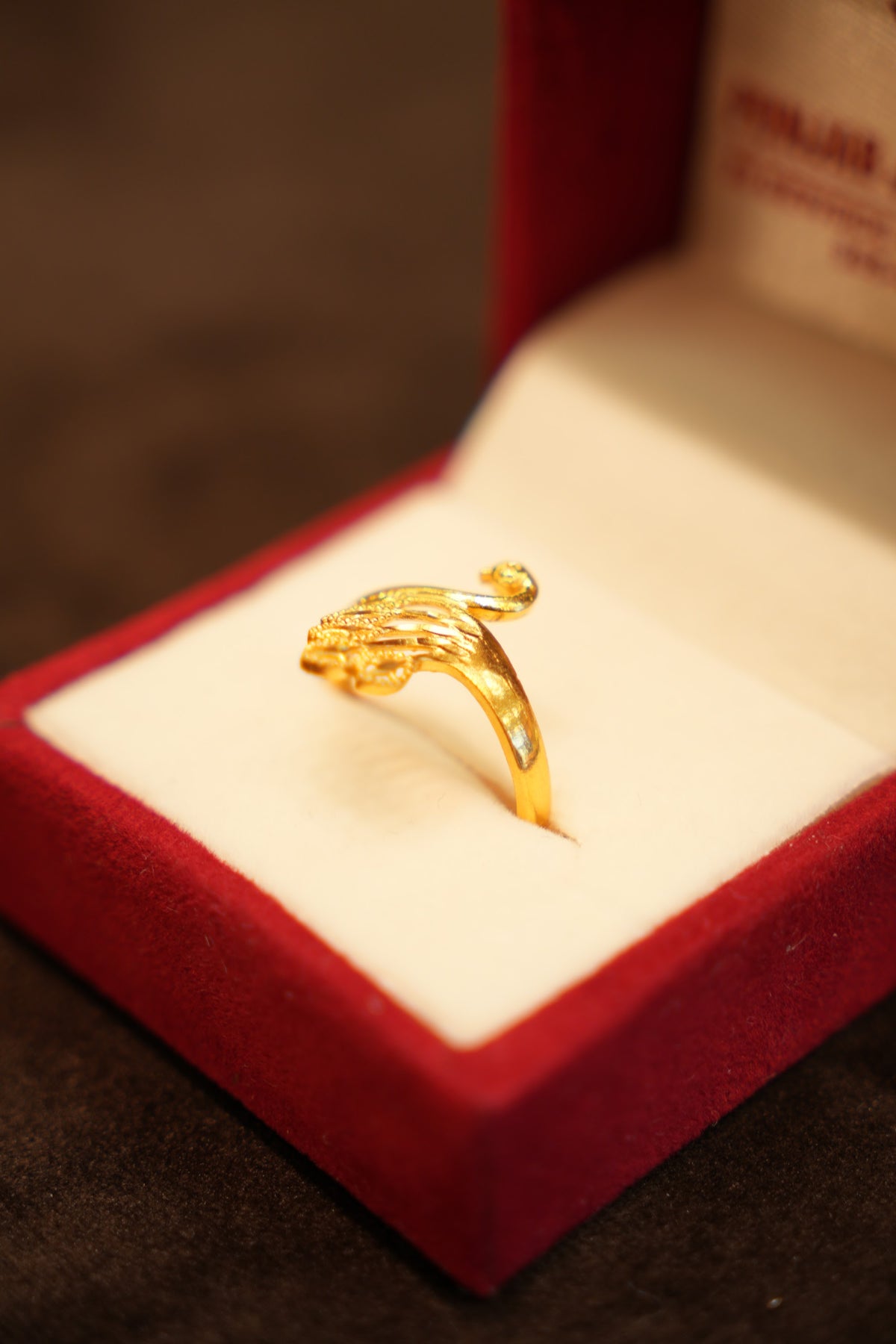 22K Gold Swan Ring