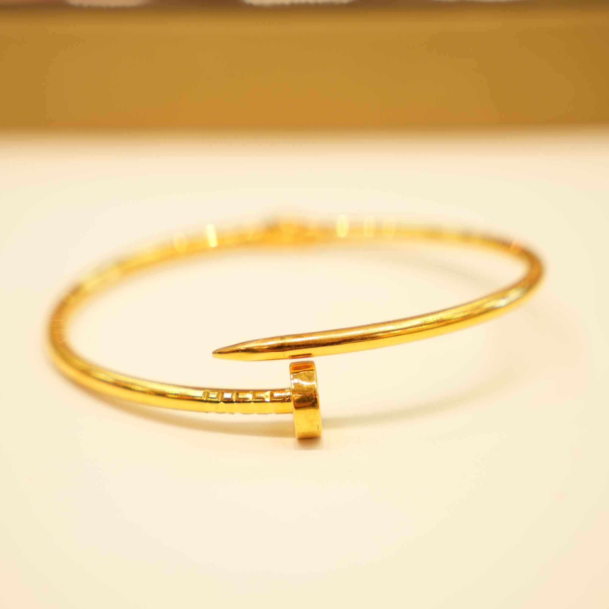22K Gold Plain Nail Bangle Bracelet