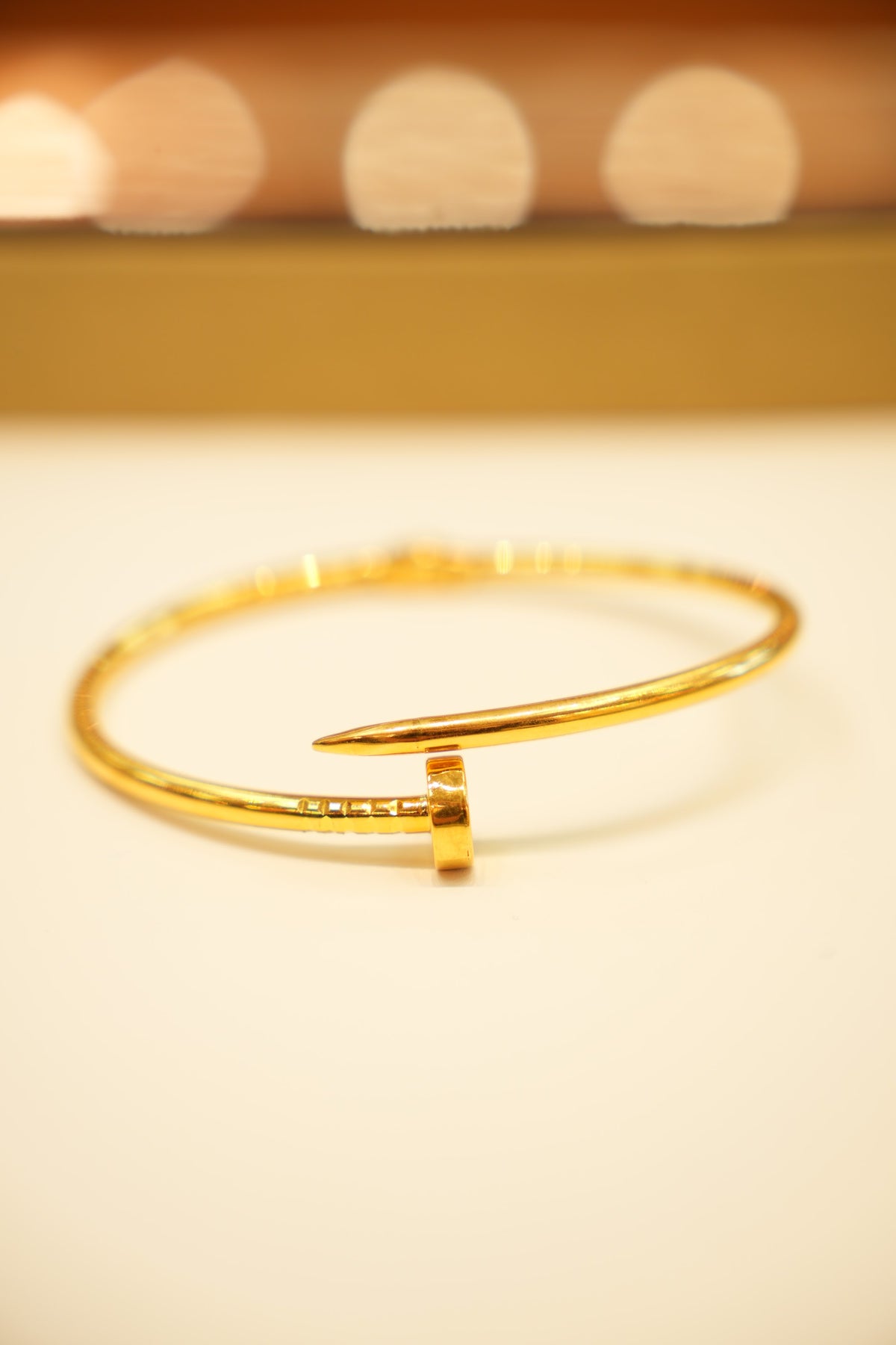 22K Gold Plain Nail Bangle Bracelet