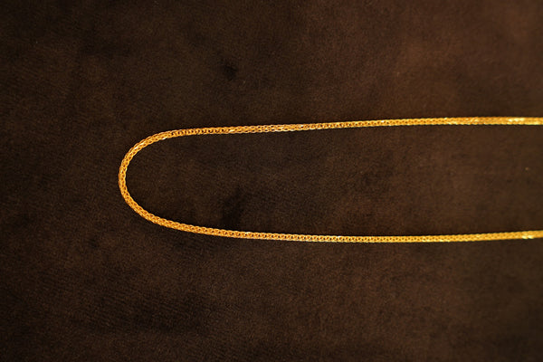 22K Gold Thin Wheat Chain