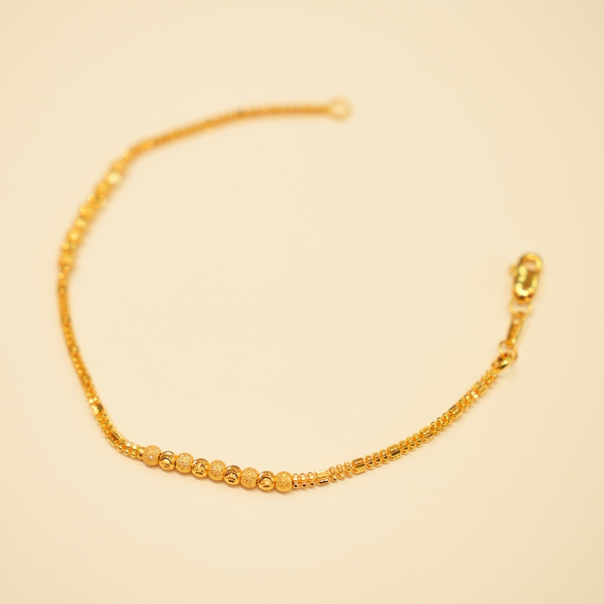 22K Gold Segmented Bead Chain Bracelet