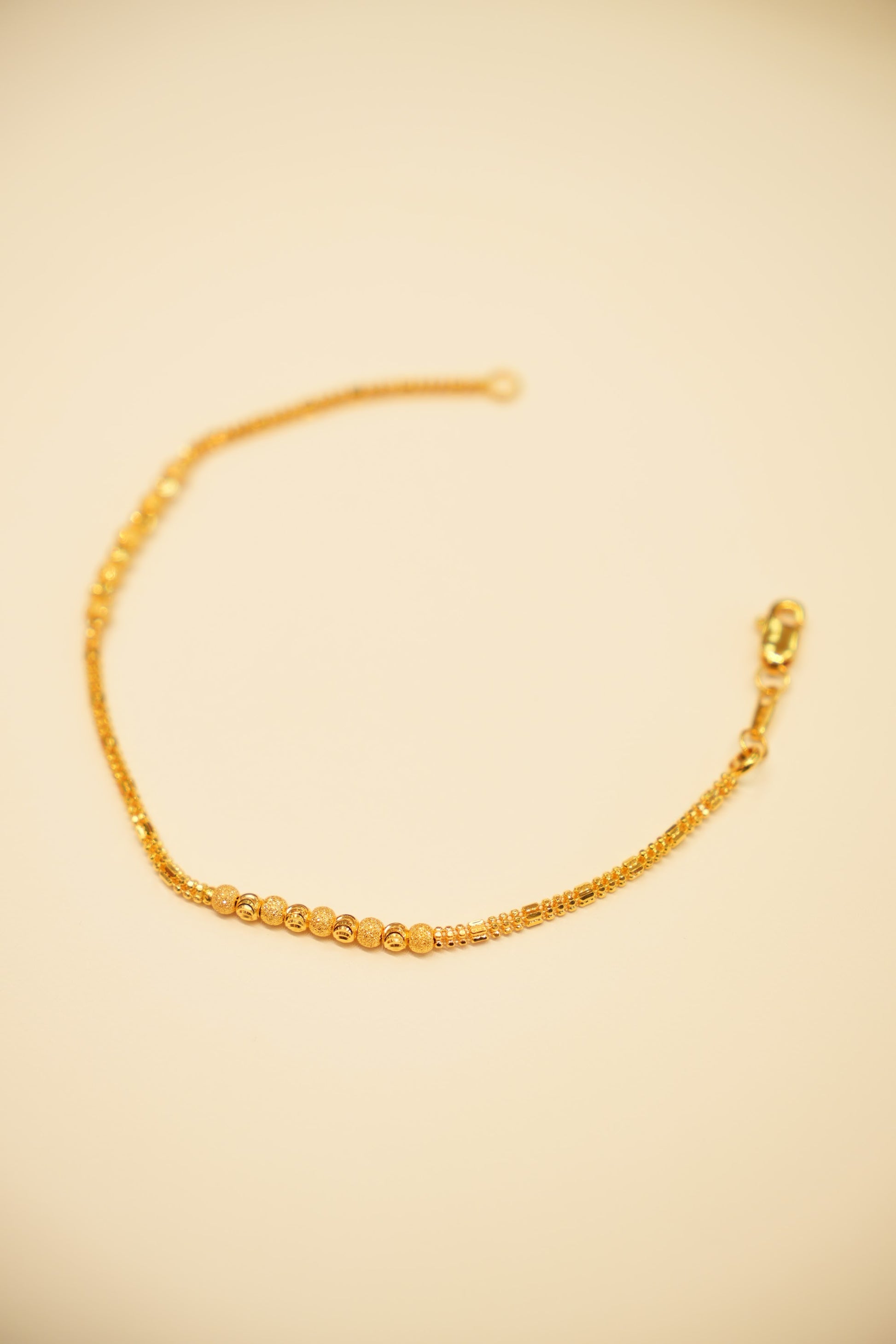 22K Gold Segmented Bead Chain Bracelet