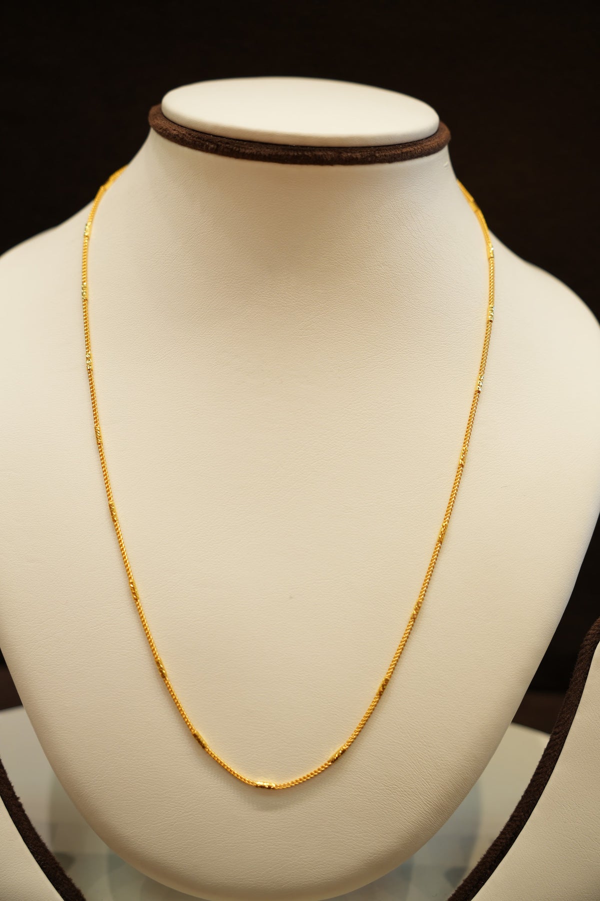 22K Gold Two-Tone Accent Curb Chain