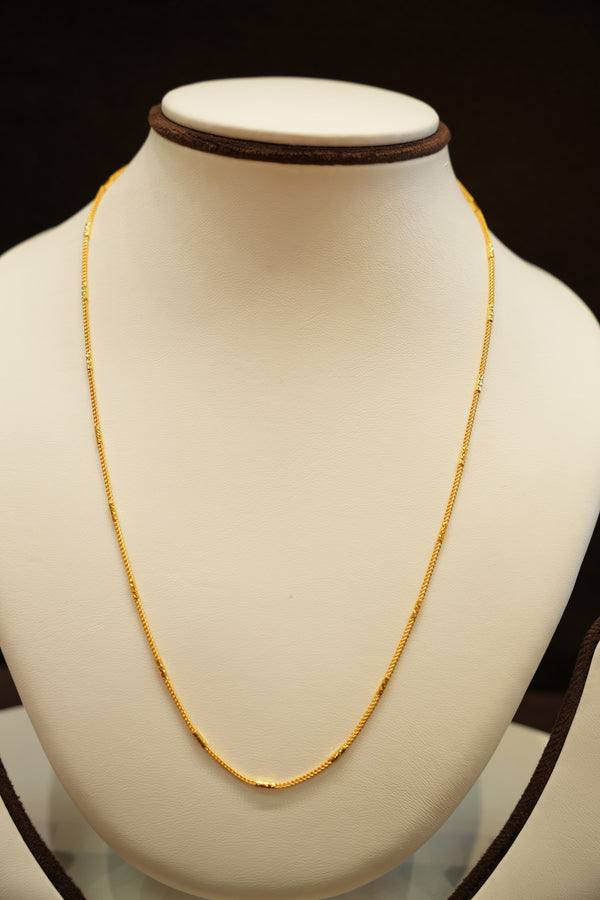 22K Gold Two-Tone Accent Curb Chain