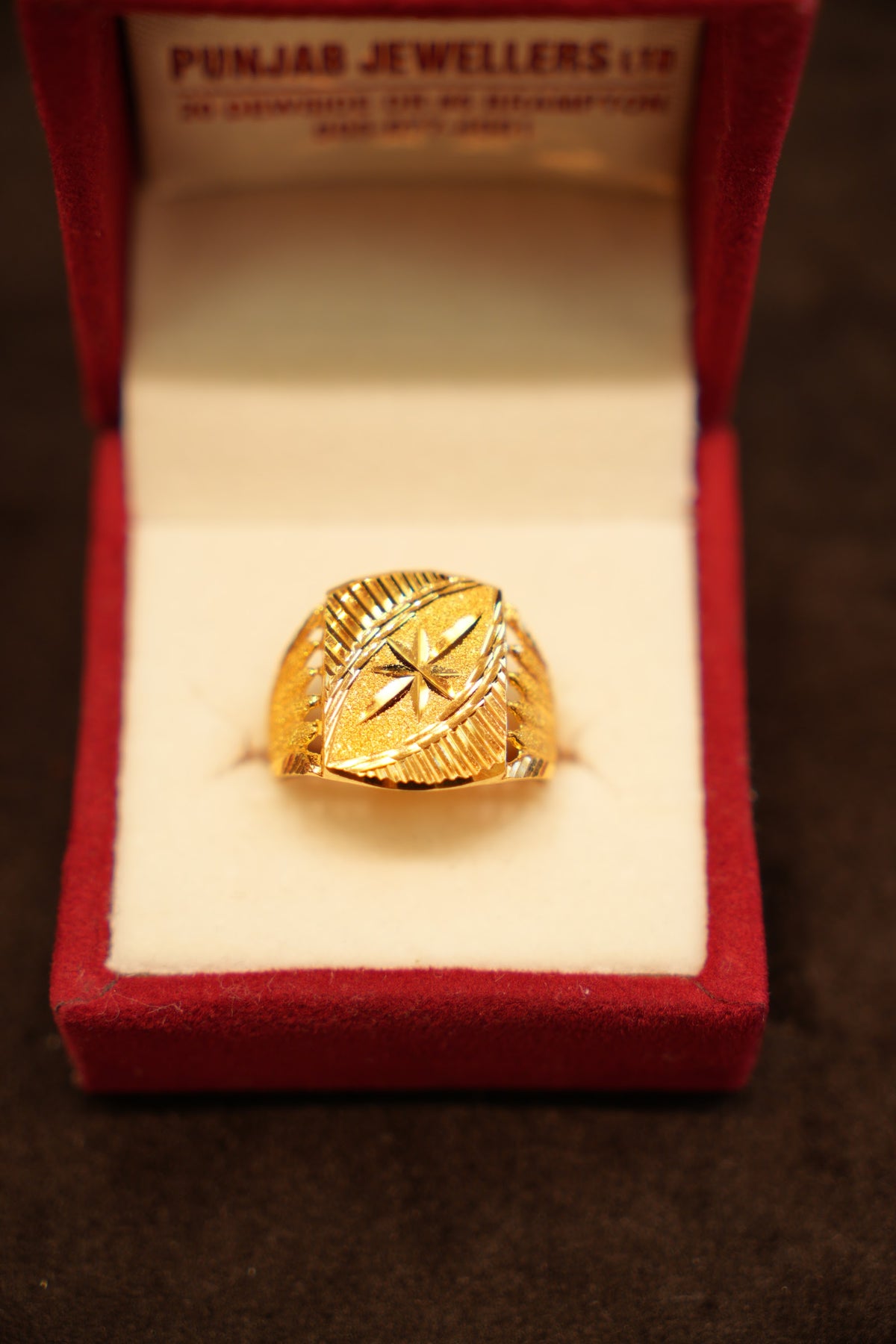 22K Gold Sunburst Dome Ring