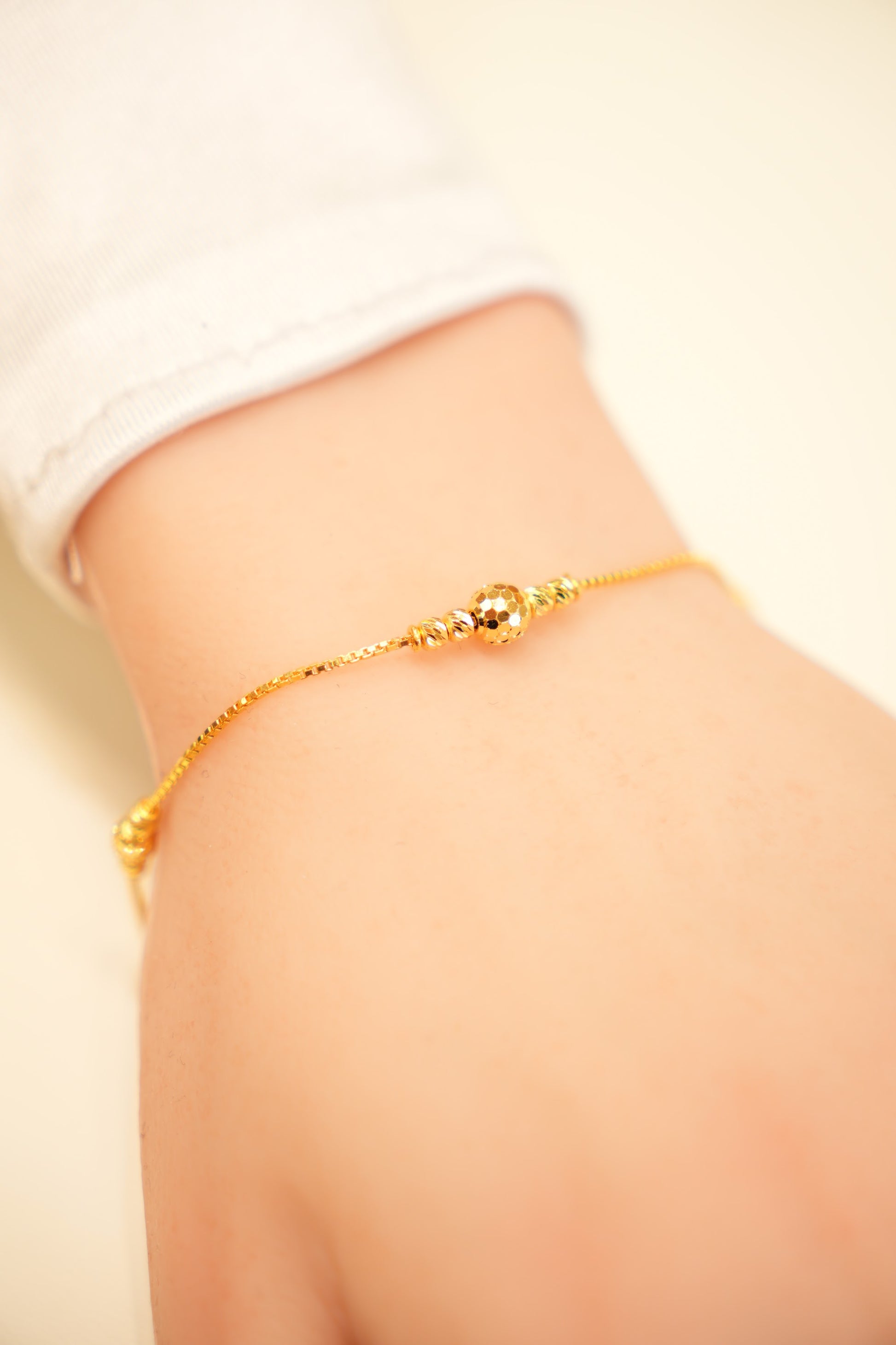 22K Gold Twin Bead Cluster Bracelet