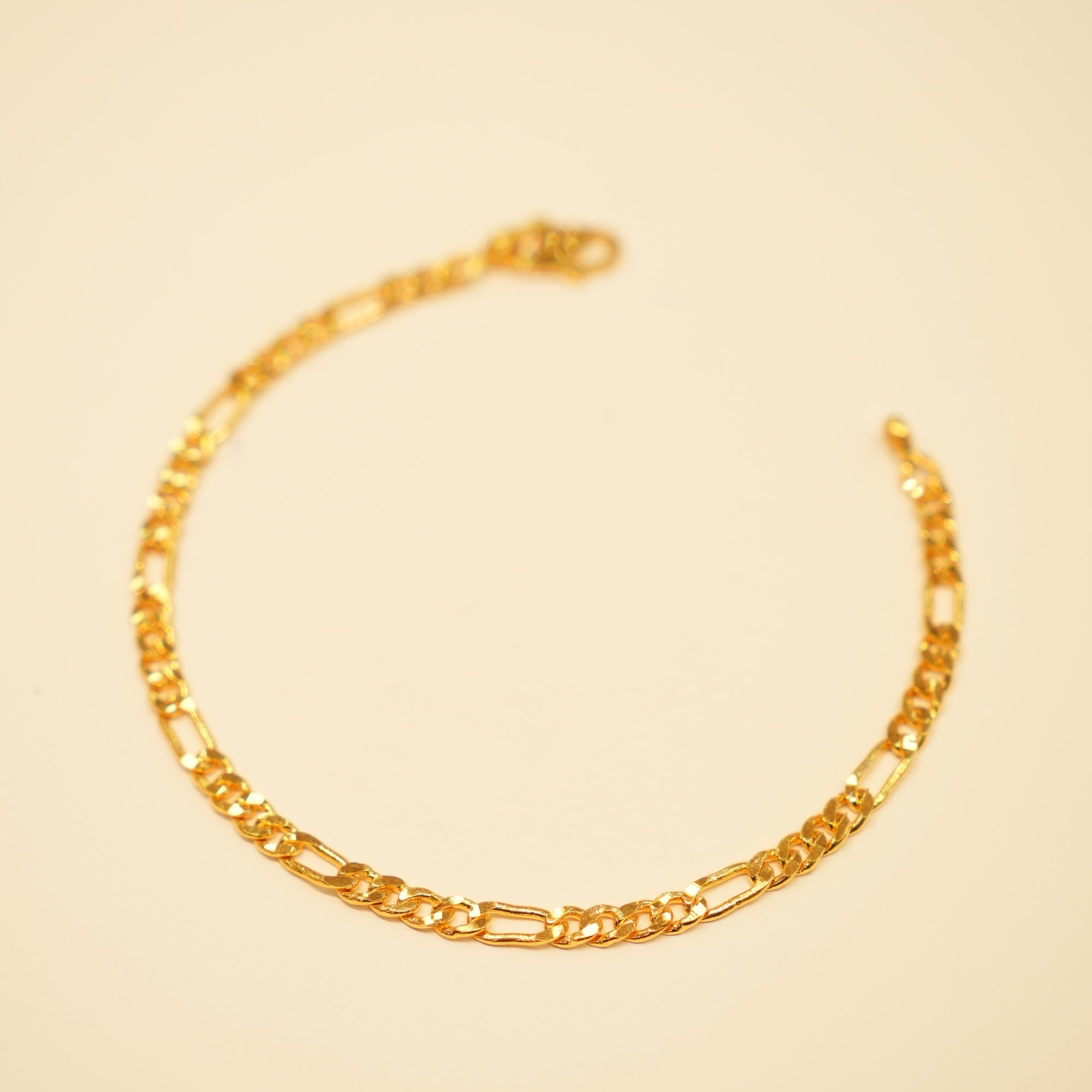 22K Gold Classic Figaro Bracelet