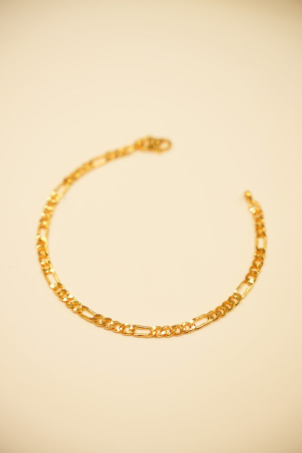 22K Gold Classic Figaro Bracelet
