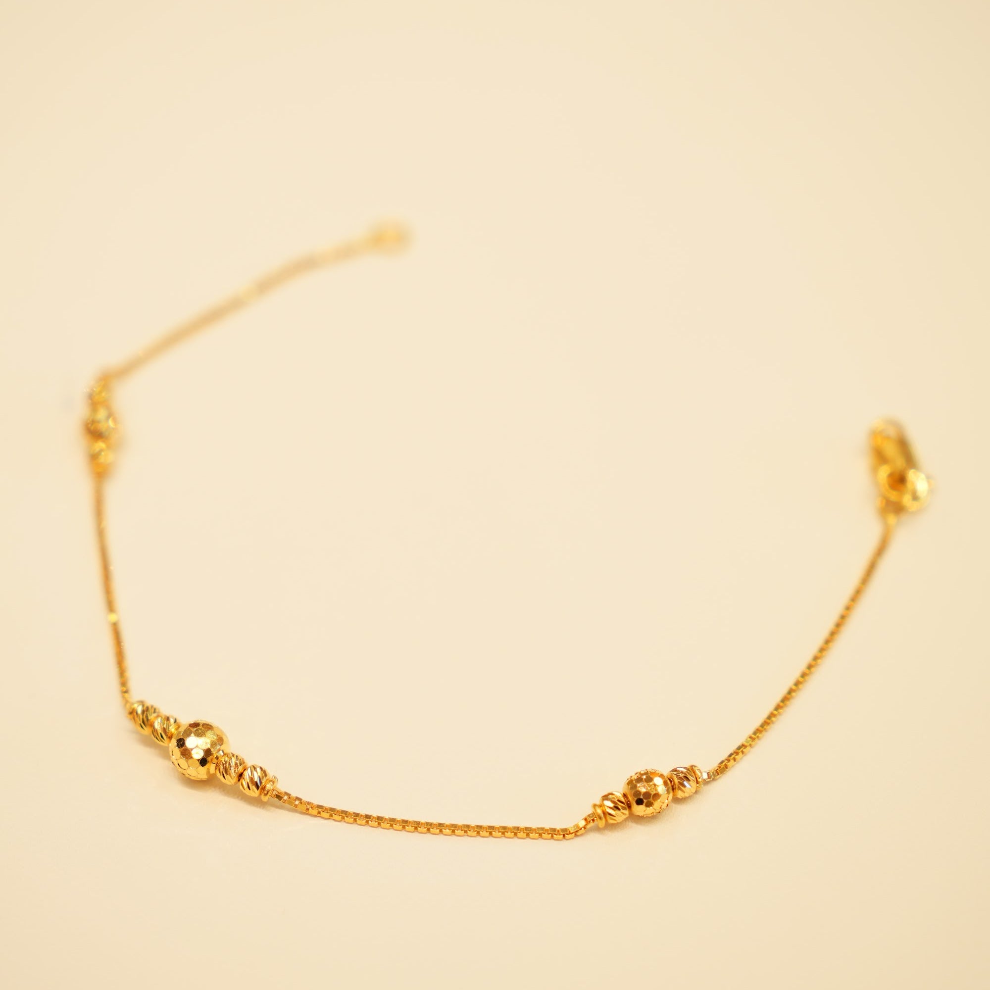 22K Gold Twin Bead Cluster Bracelet