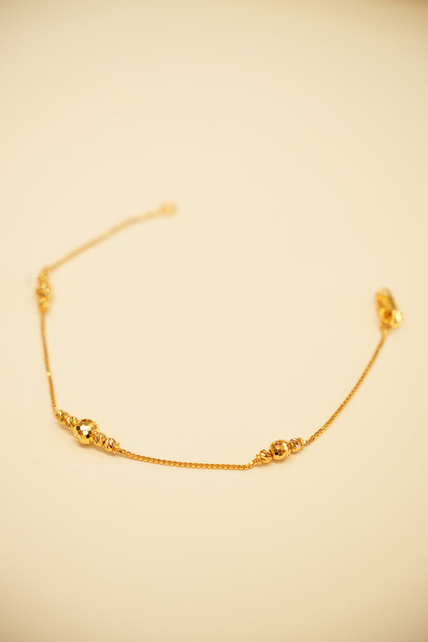 22K Gold Twin Bead Cluster Bracelet