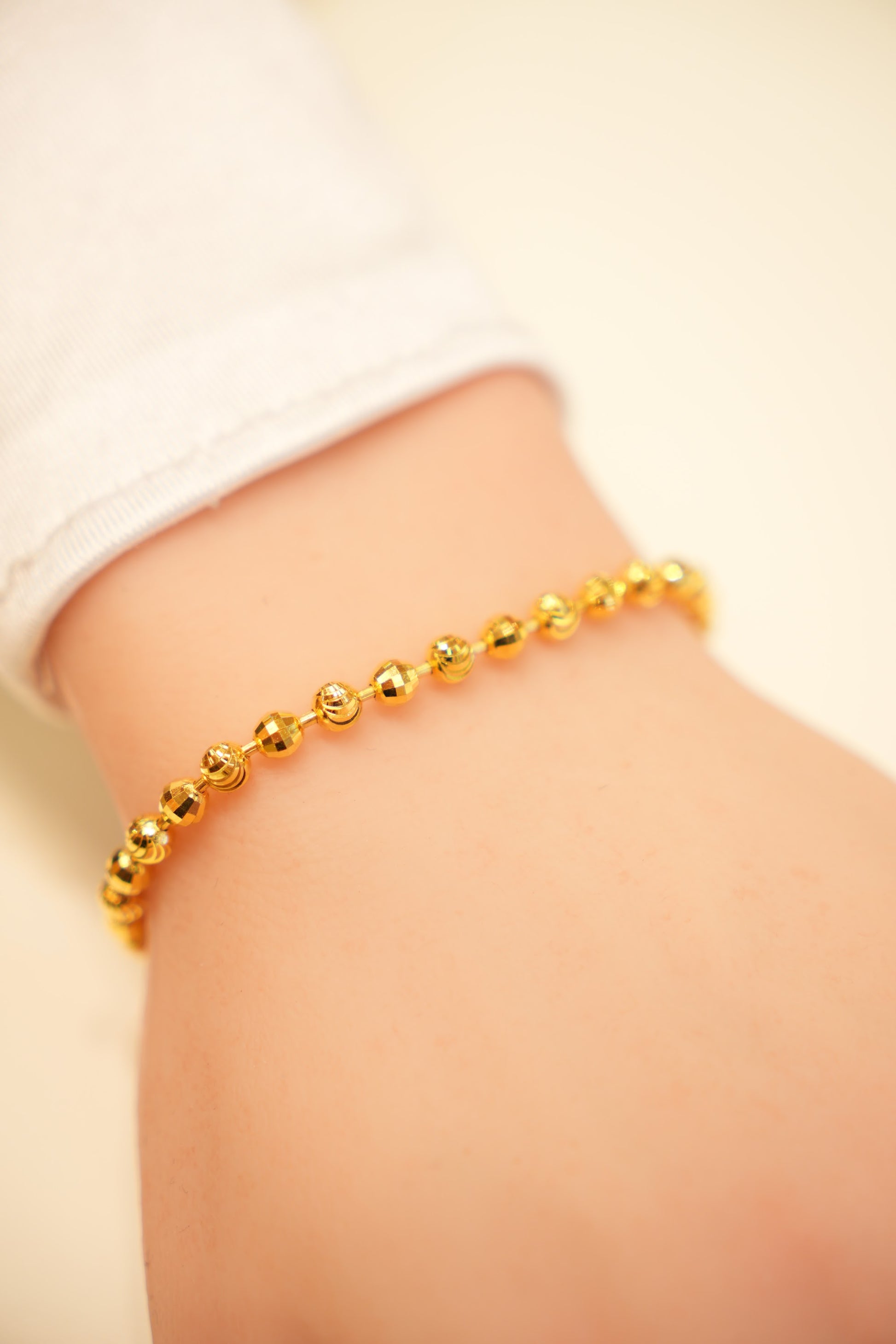 22K Gold Sparkle Bead Drop Bracelet