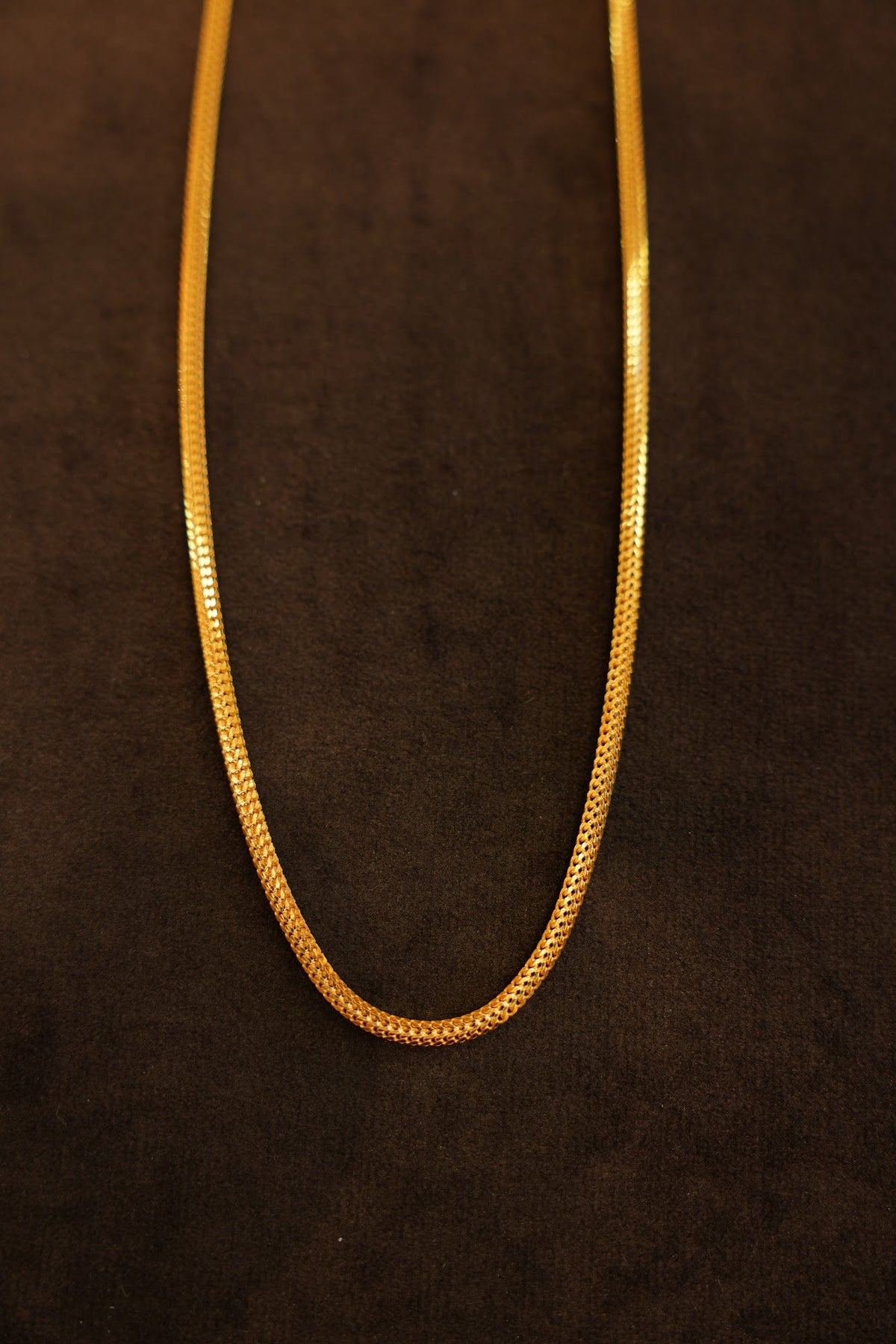 22K Gold Round Mesh Snake Chain