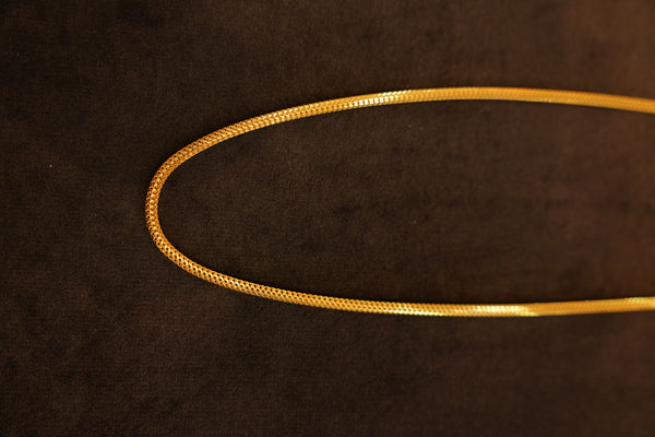 22K Gold Round Mesh Snake Chain