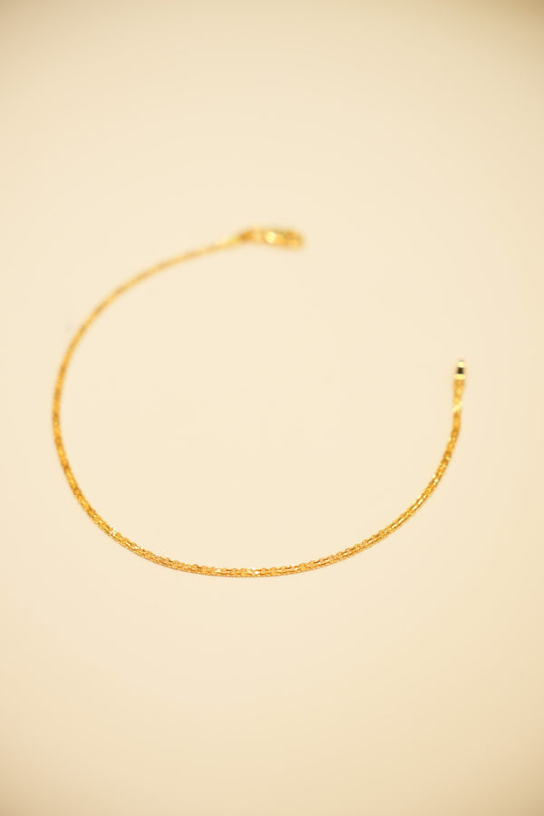 22K Gold Sparkle Foxtail Chain Bracelet