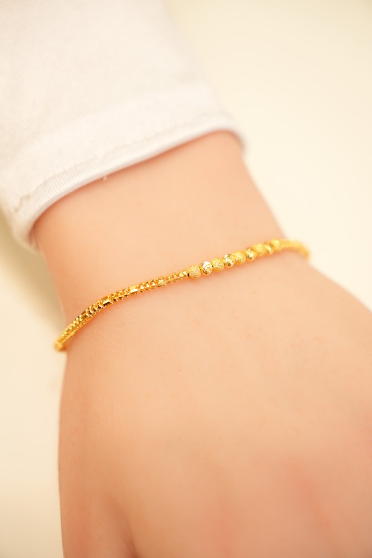 22K Gold Segmented Bead Chain Bracelet