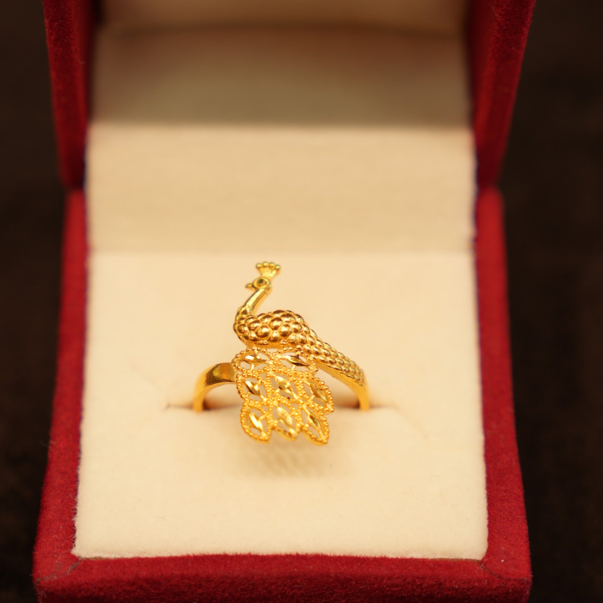 22K Gold Peacock Ring