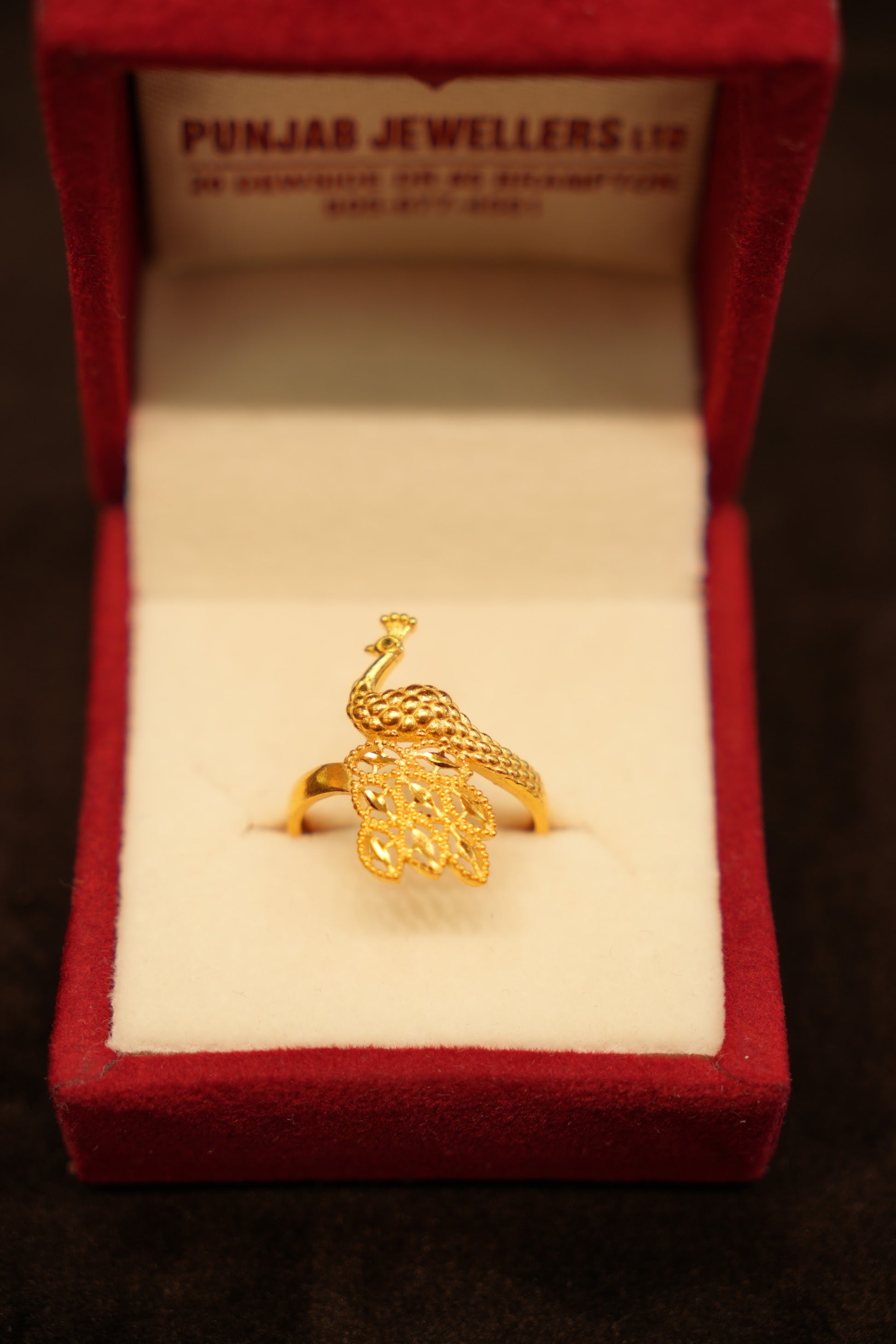 22K Gold Peacock Ring