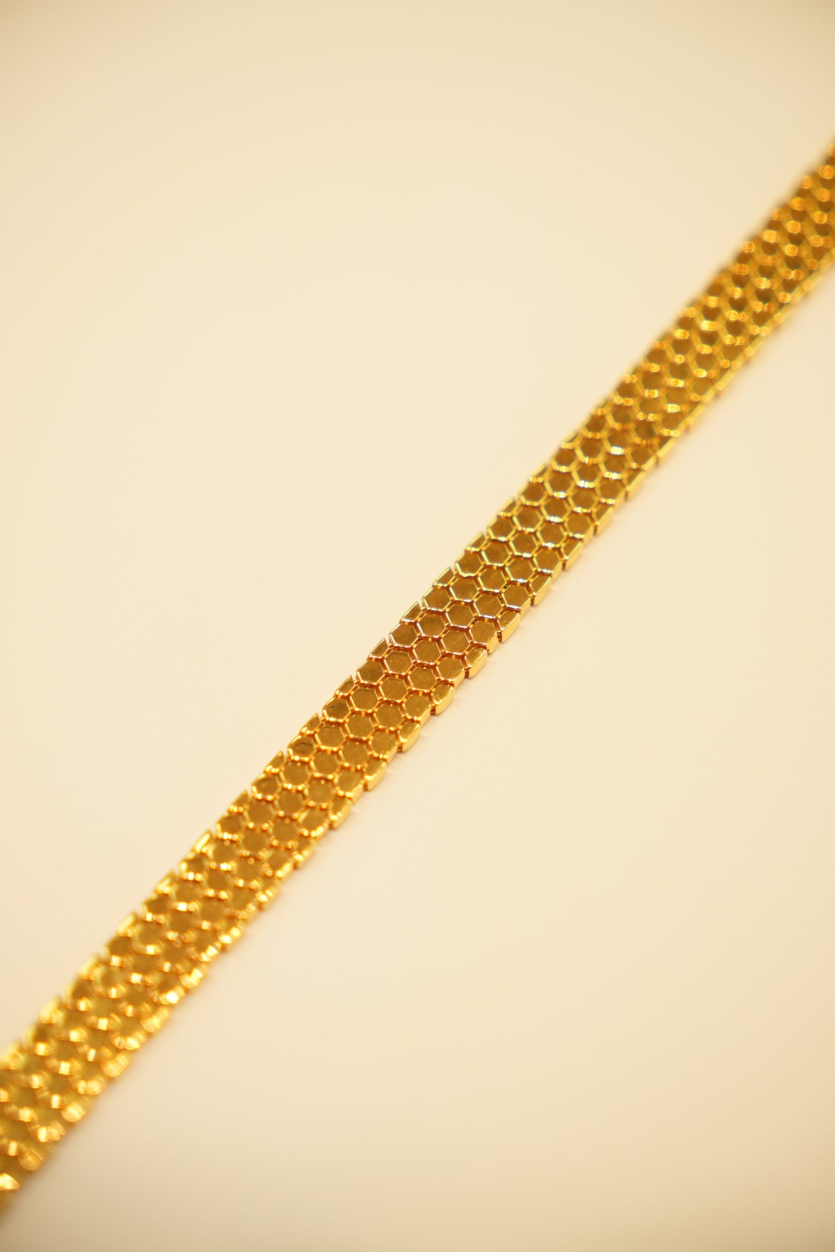 22K Gold Honeycomb Mesh Bracelet