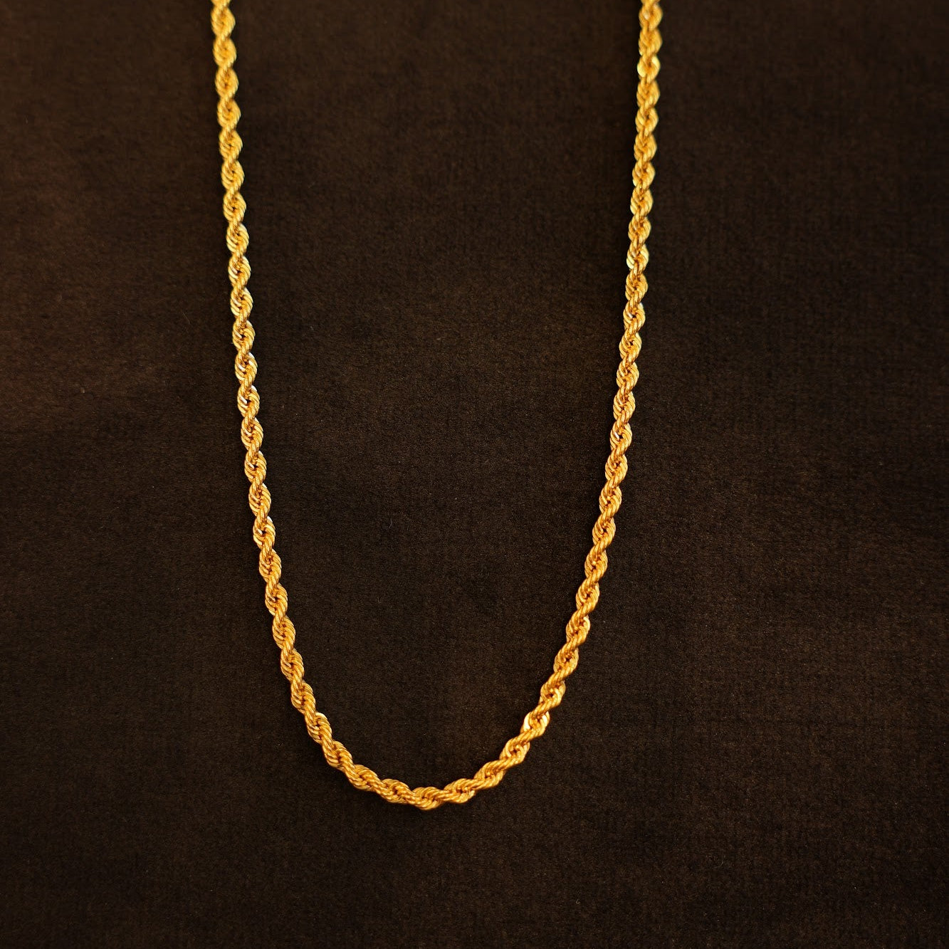 22K Gold Thin Rope Chain (18 Inches)