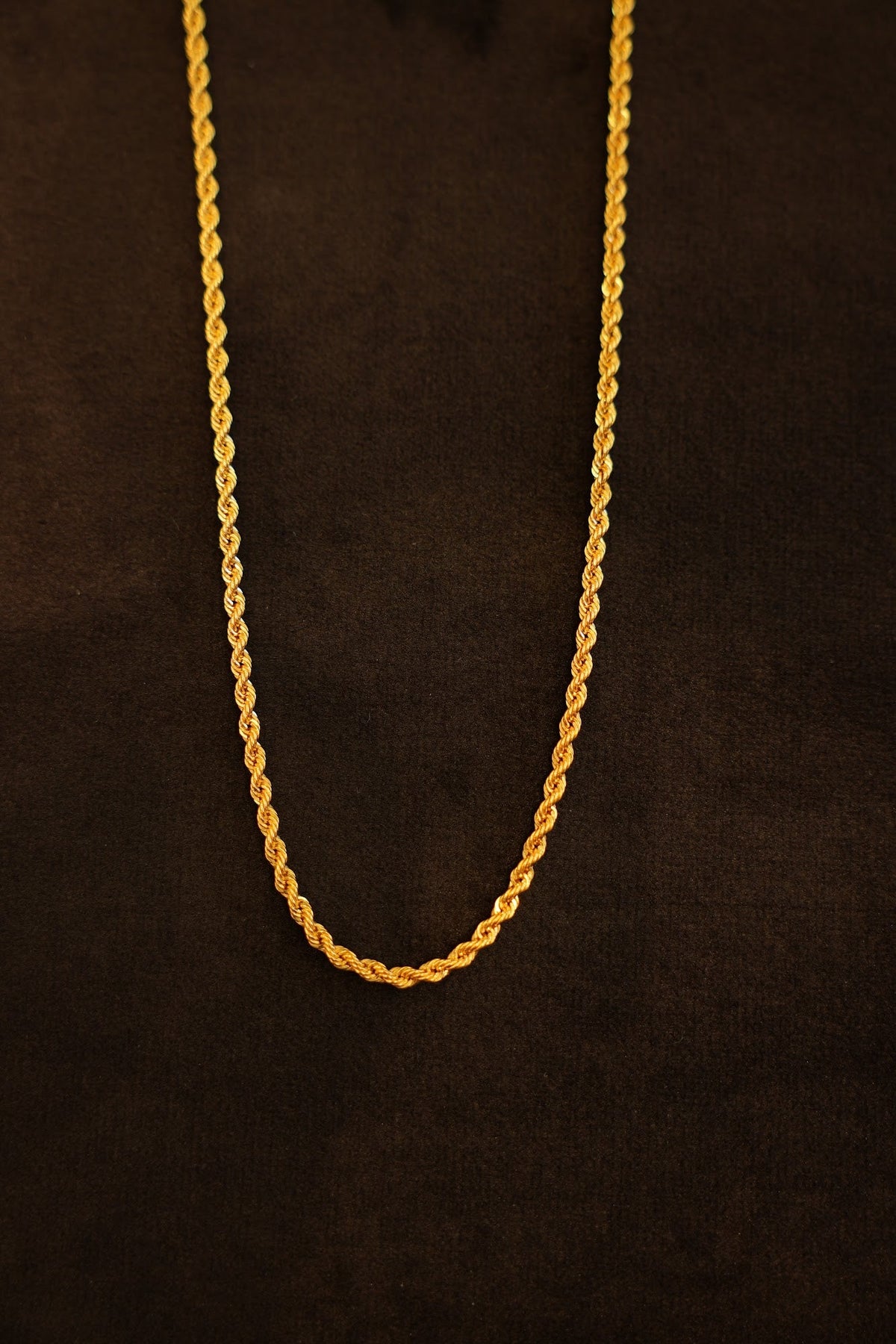 22K Gold Thin Rope Chain (18 Inches)