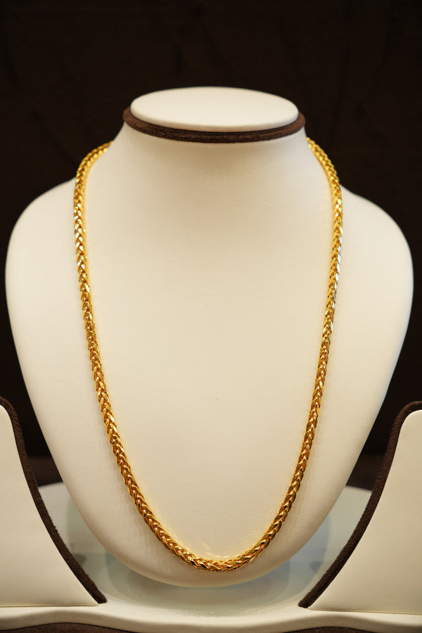 22K Gold Thick Wheat Chain