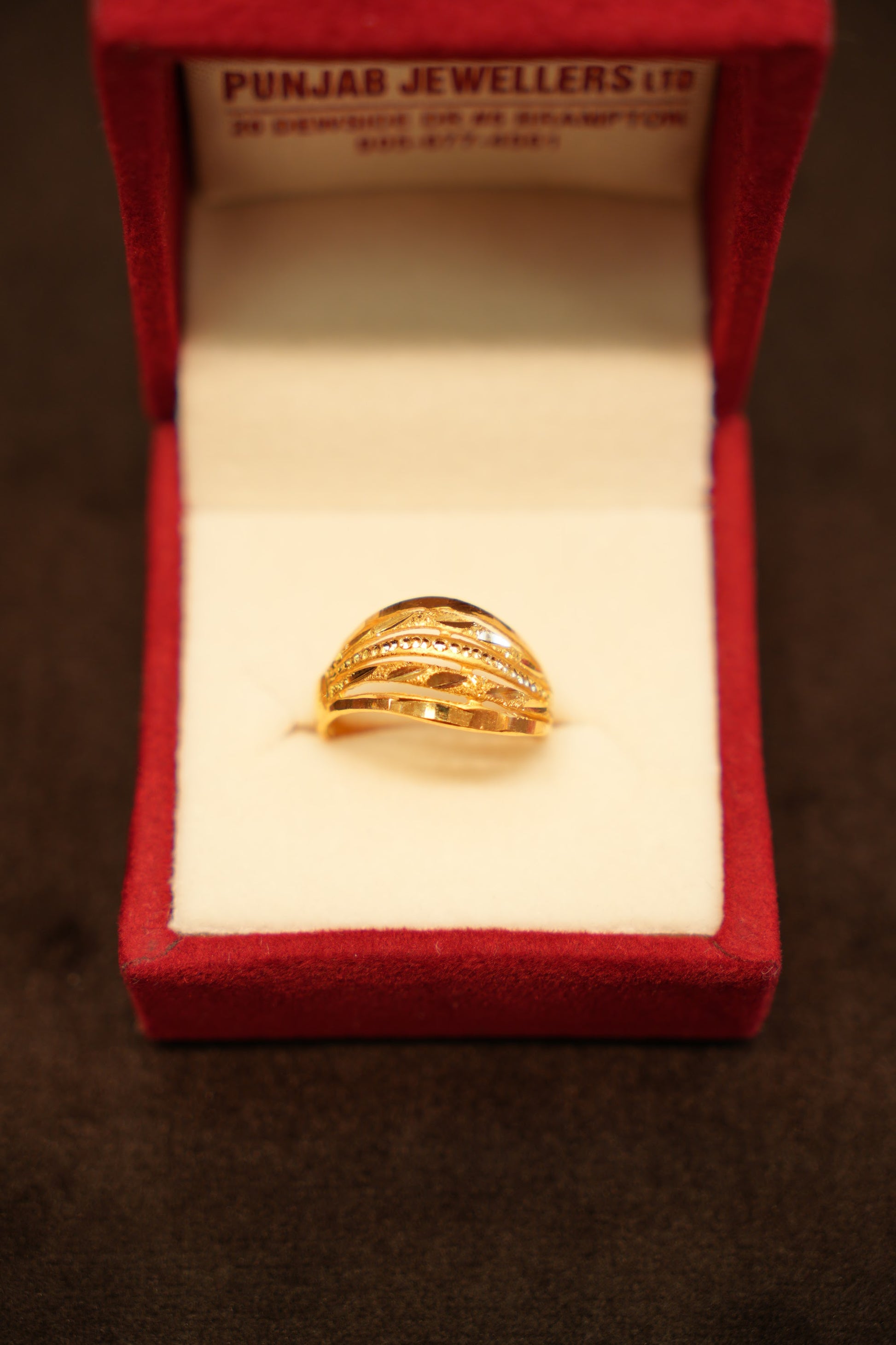 22K Gold Swirl Dome Ring