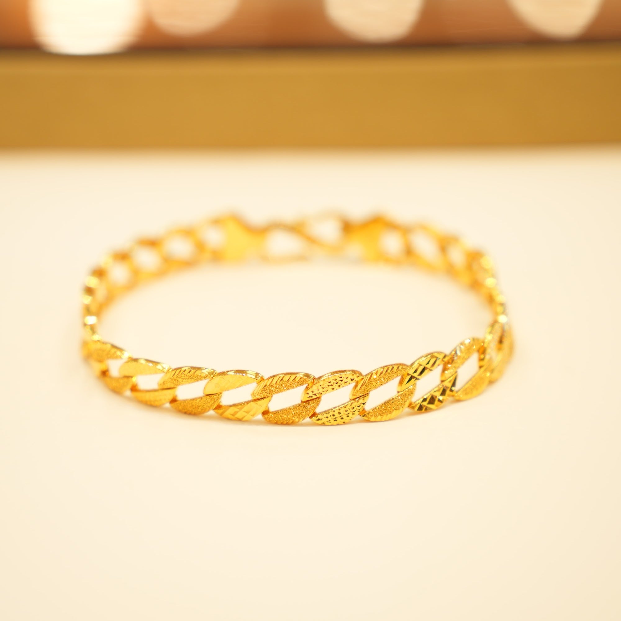 22K Gold Twisted Braid Bangle Bracelet
