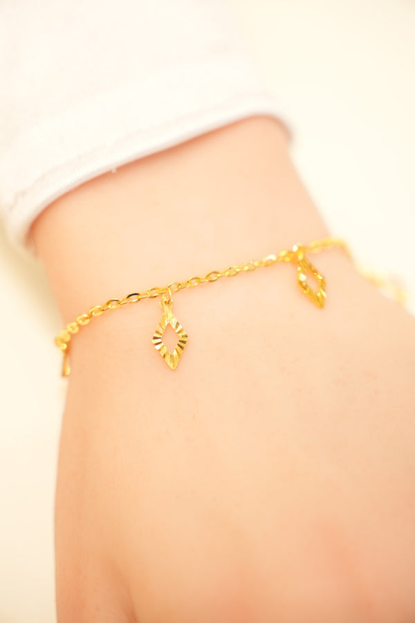 22K Gold Diamond Charm Bracelet