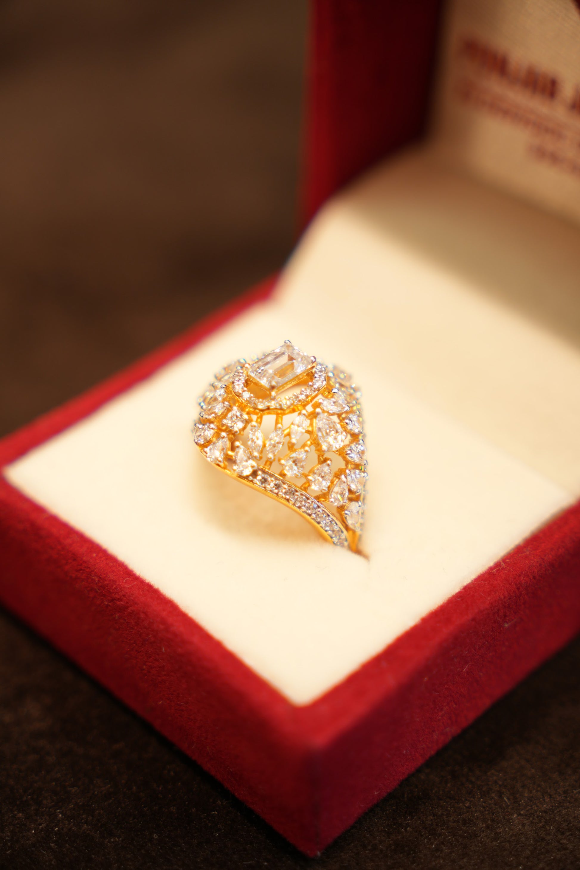 22K Gold Vintage Fan Cocktail Ring
