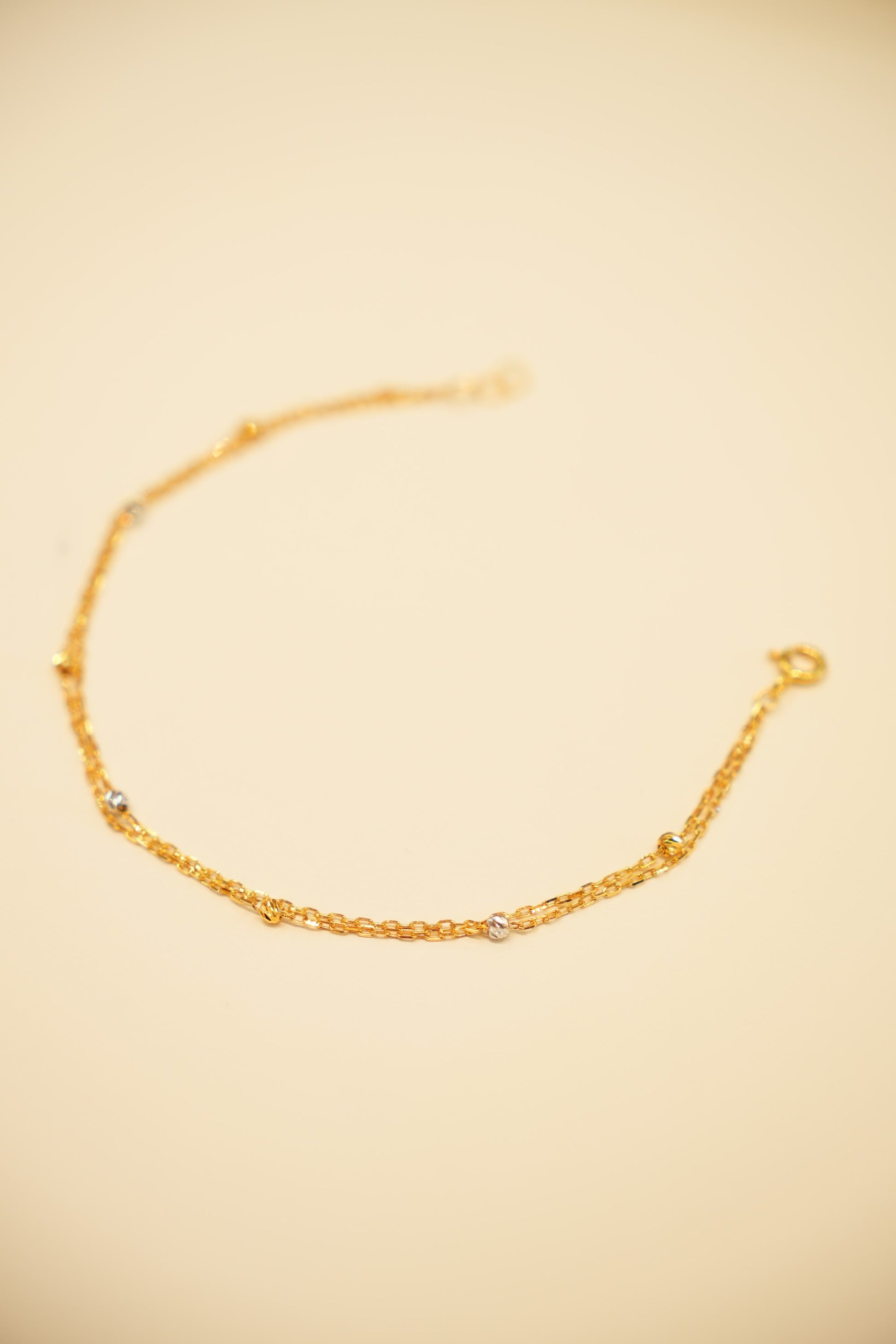 22K Gold Double Strand Bead Bracelet