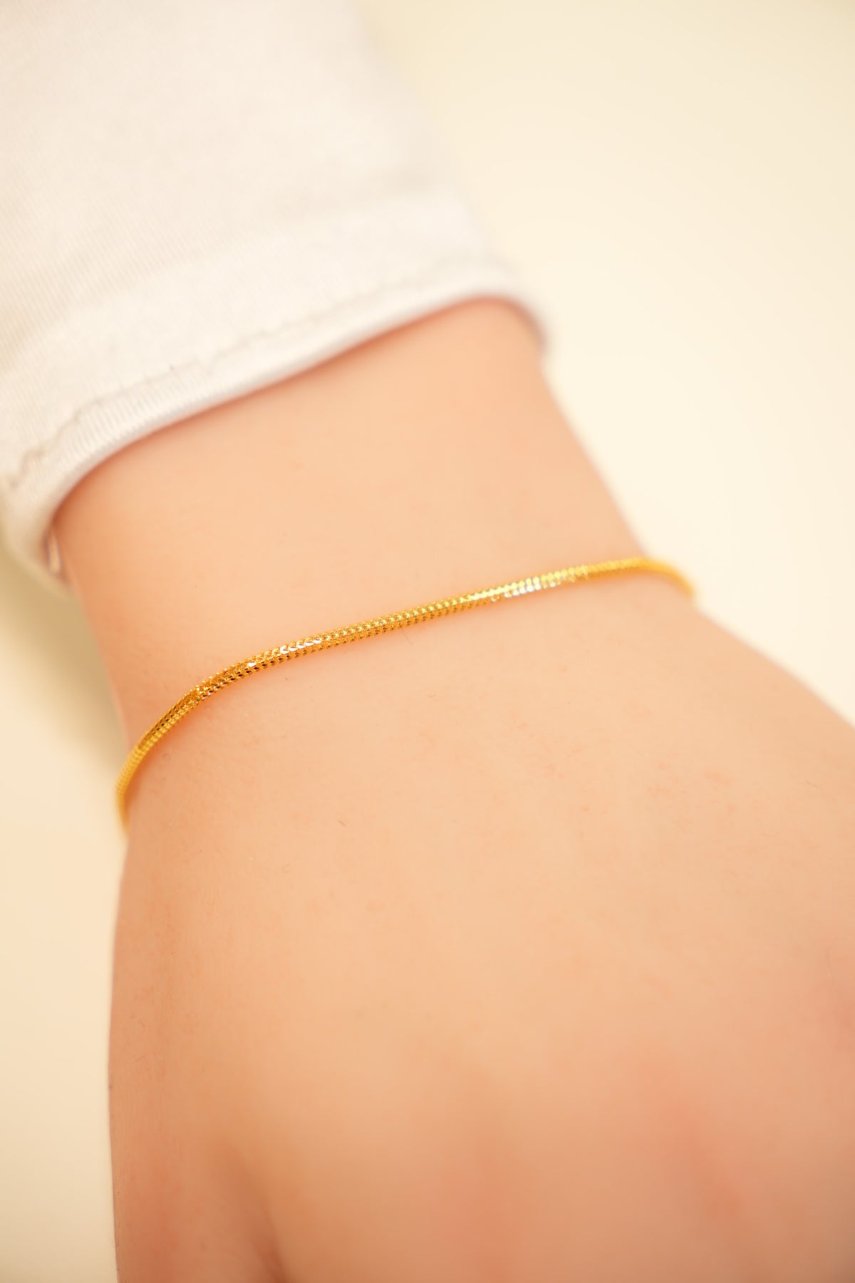 22K Gold Plain Snake Chain Bracelet