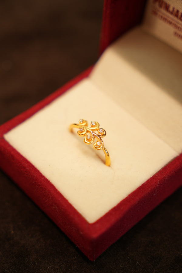 22K Gold Fern Vine Ring