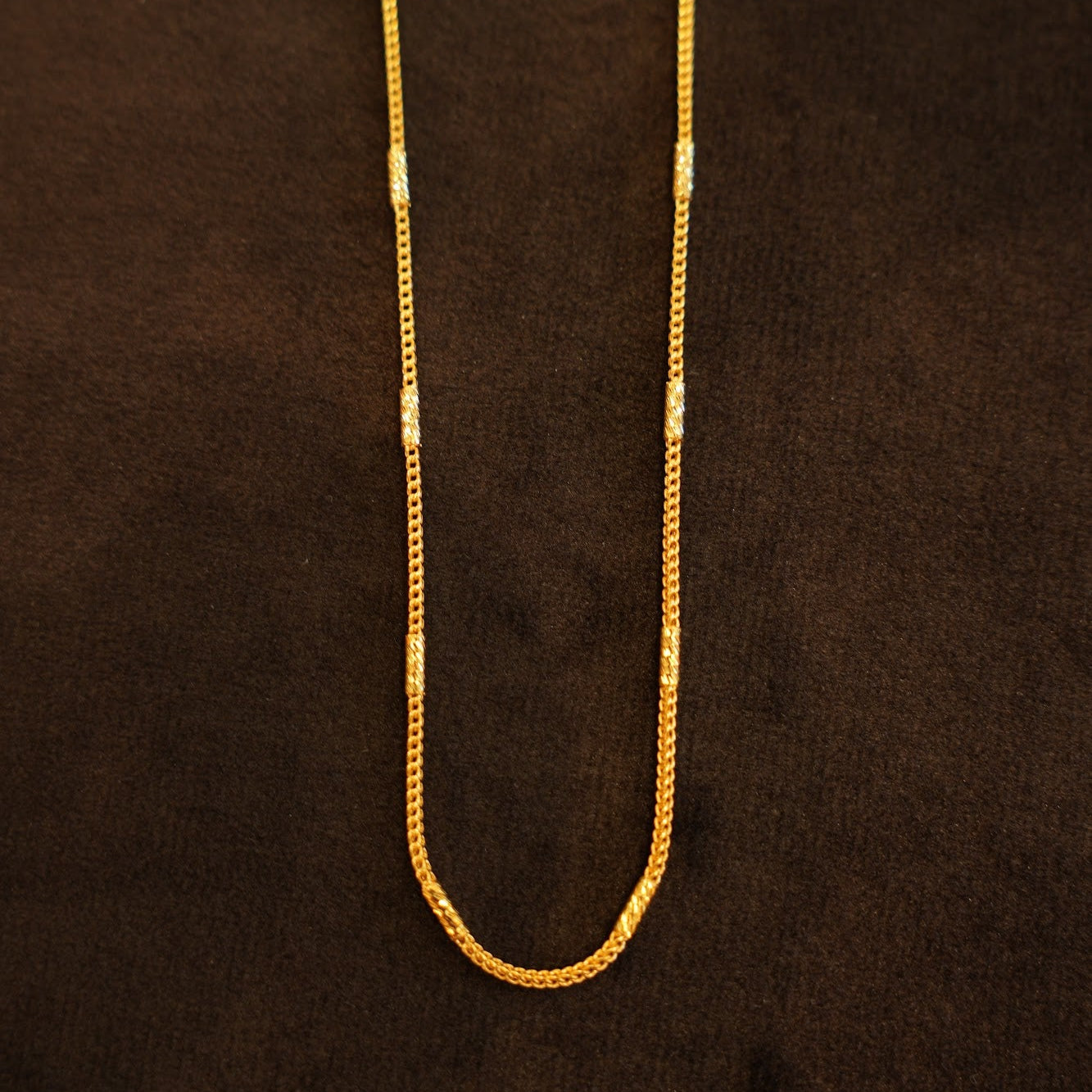 22K Gold Two-Tone Accent Curb Chain