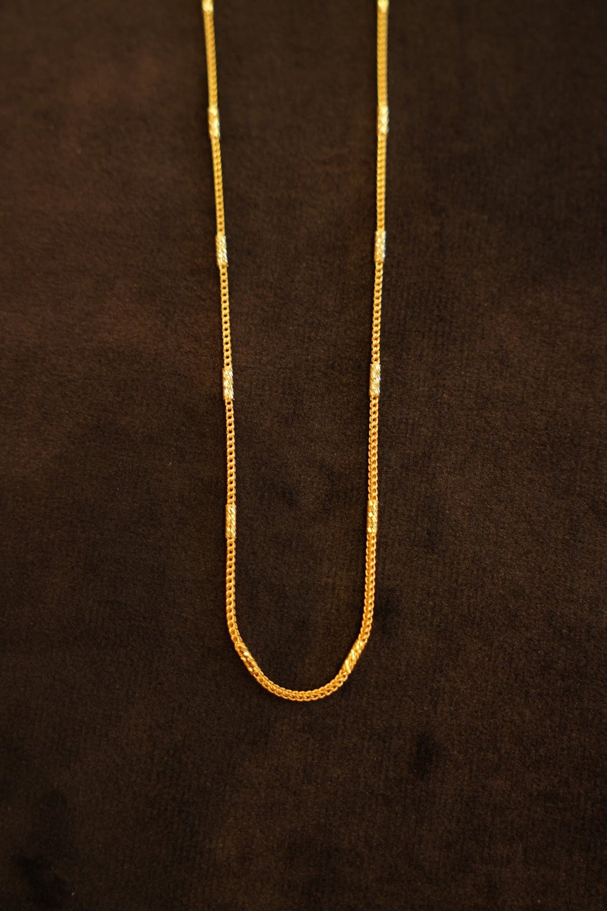 22K Gold Two-Tone Accent Curb Chain