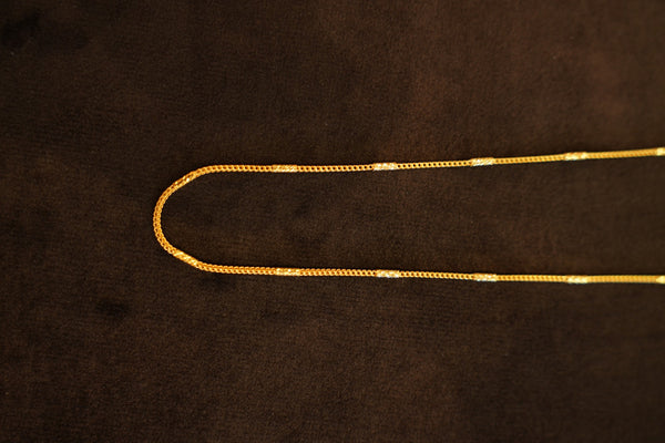 22K Gold Two-Tone Accent Curb Chain
