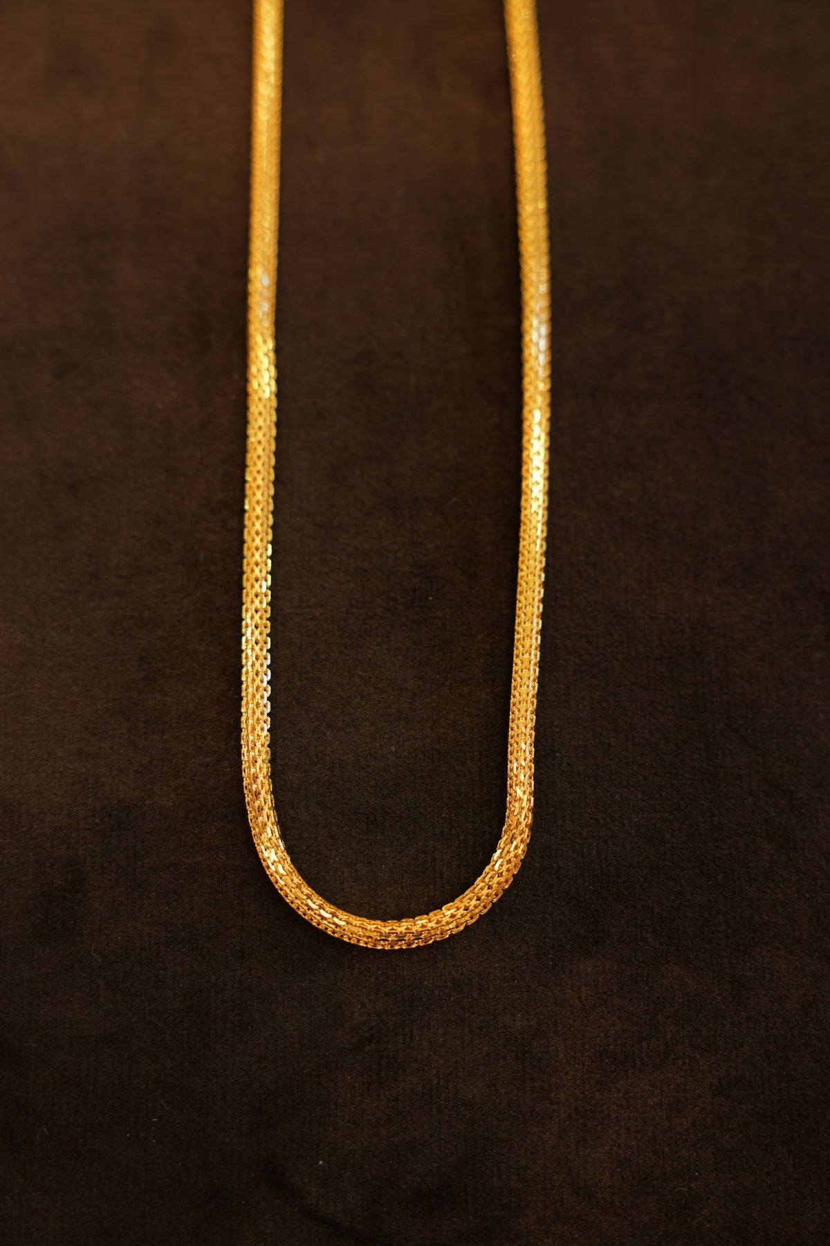 22K Gold Fine Diamond-Cut Flat Chain