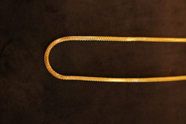 22K Gold Fine Diamond-Cut Flat Chain