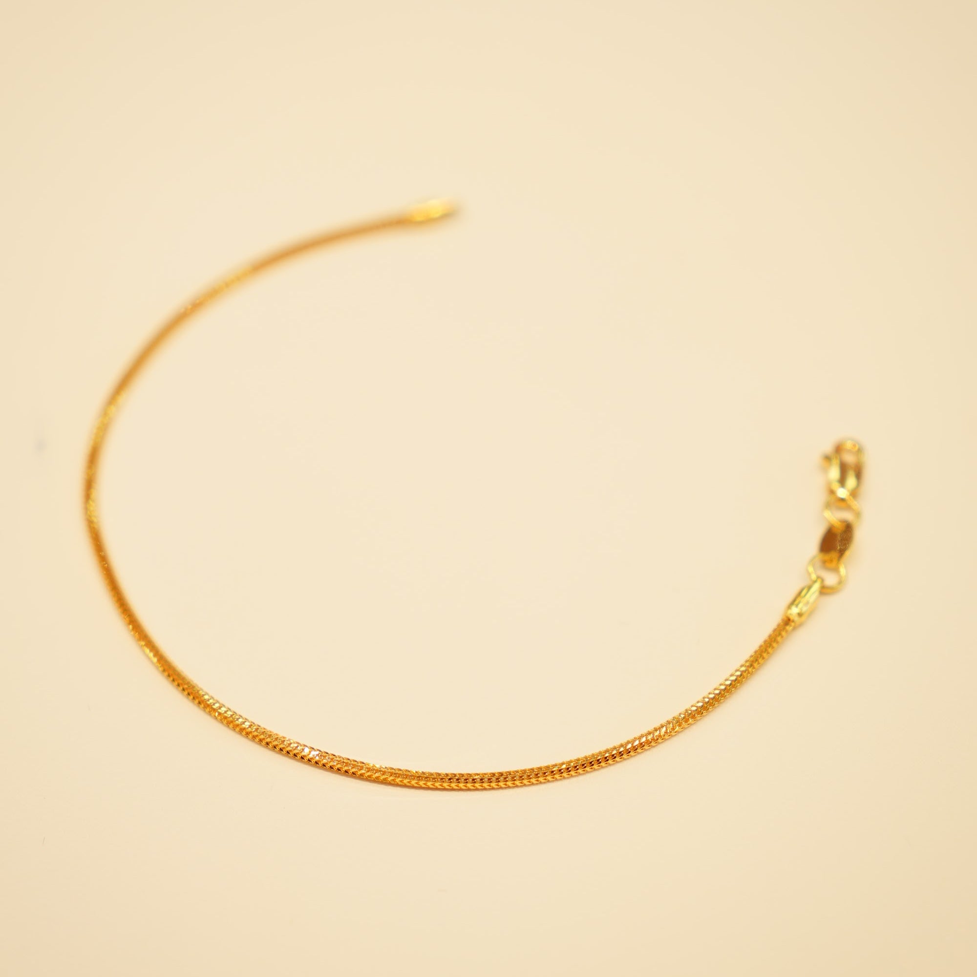 22K Gold Plain Snake Chain Bracelet