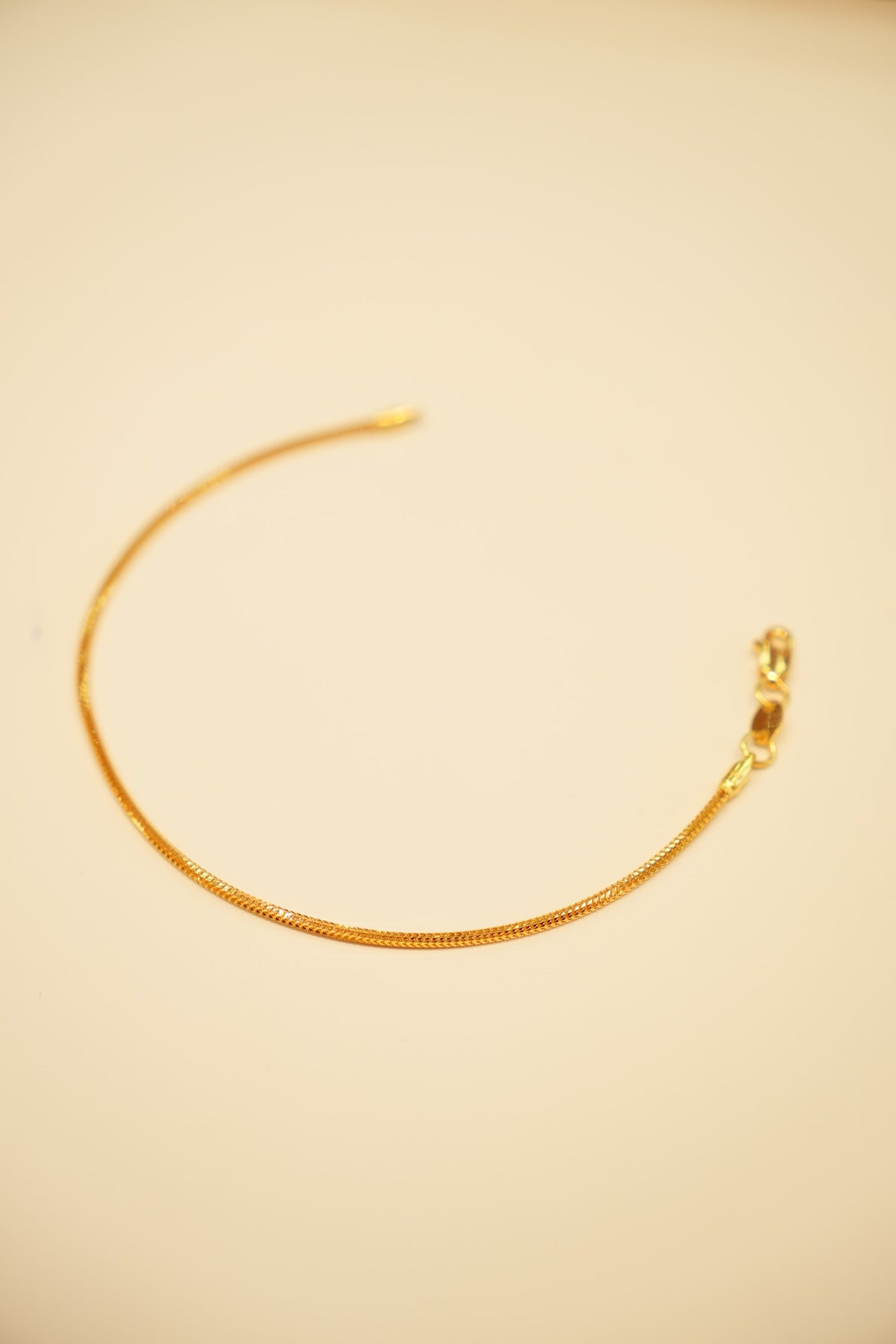 22K Gold Plain Snake Chain Bracelet