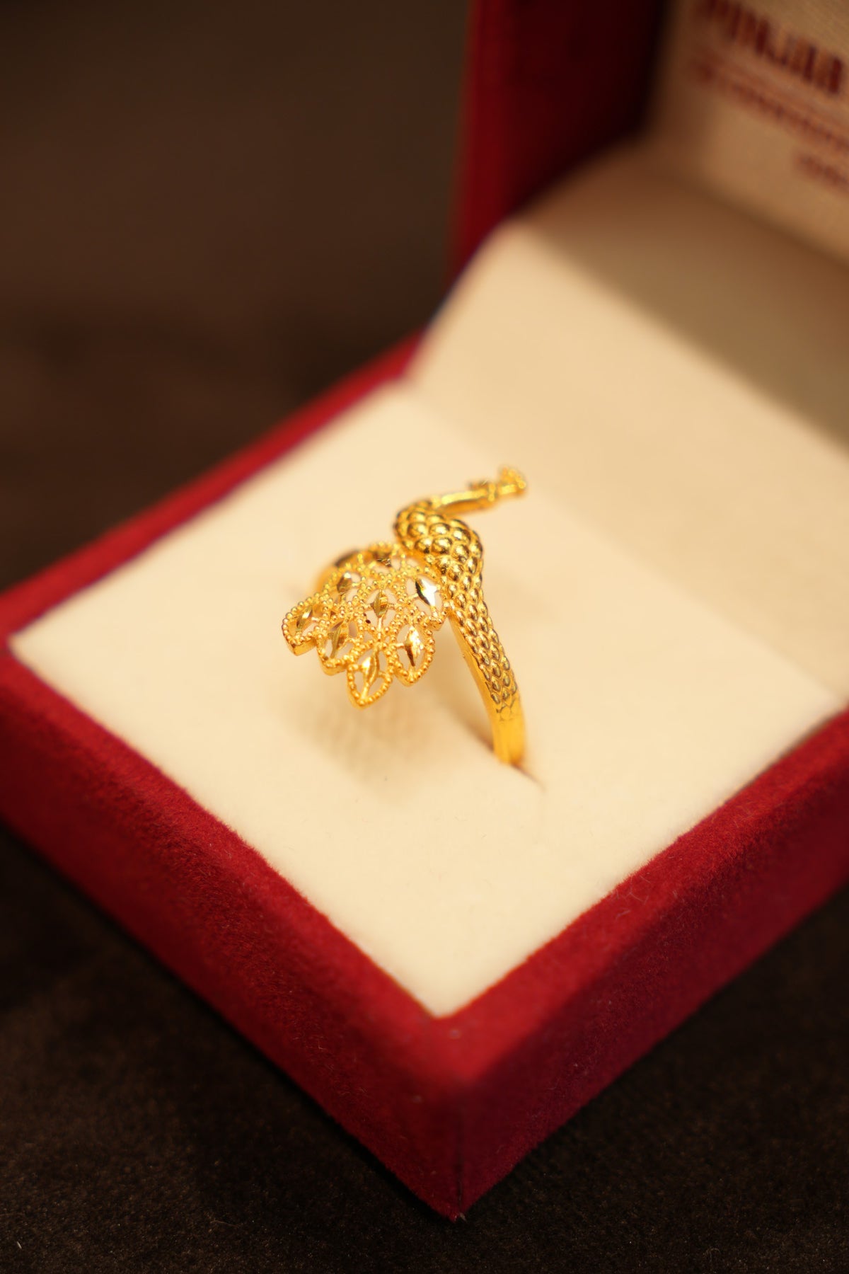 22K Gold Peacock Ring
