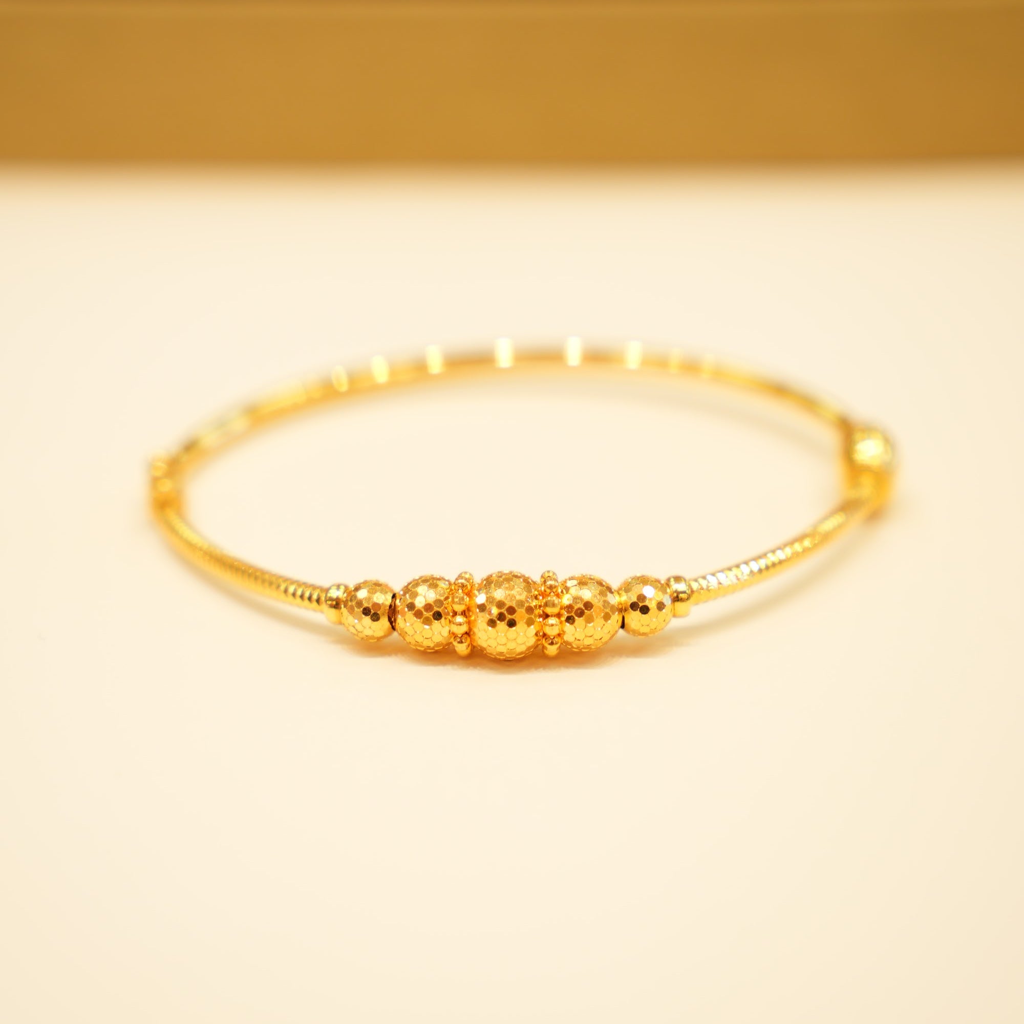 22K Gold Sparkle Ball Bangle Bracelet