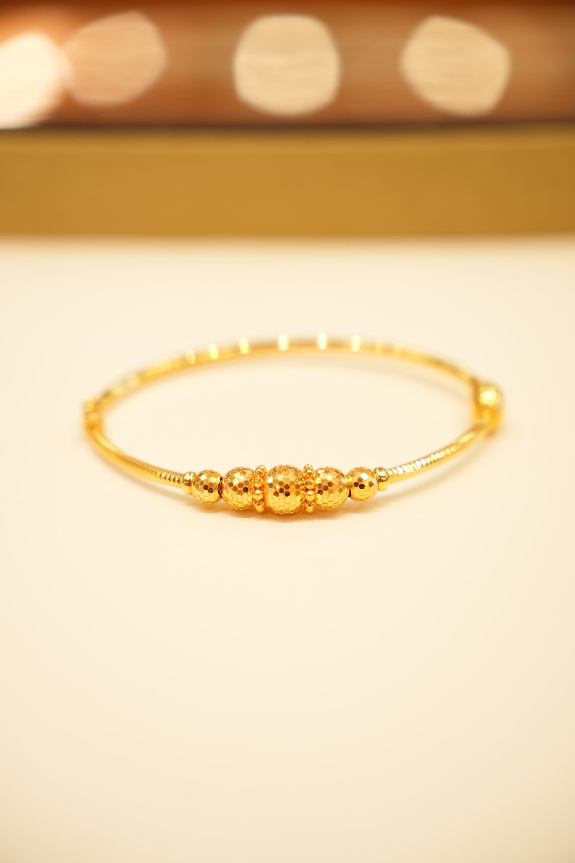 22K Gold Sparkle Ball Bangle Bracelet