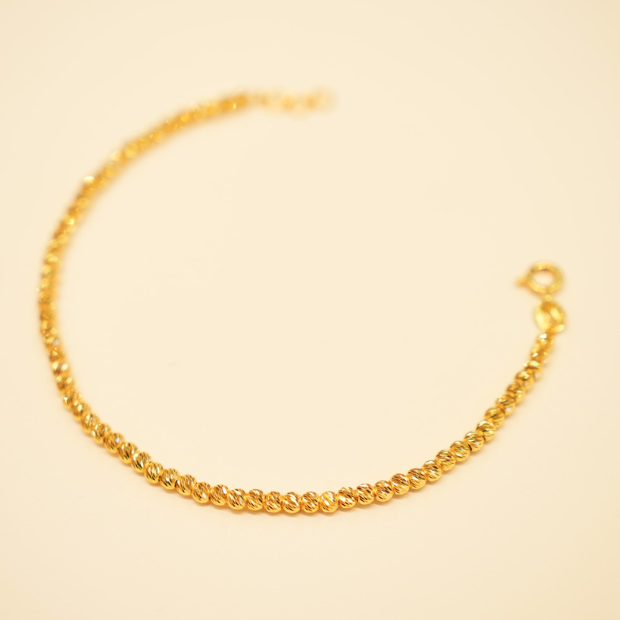 22K Gold Sparkle Ball Bead Bracelet