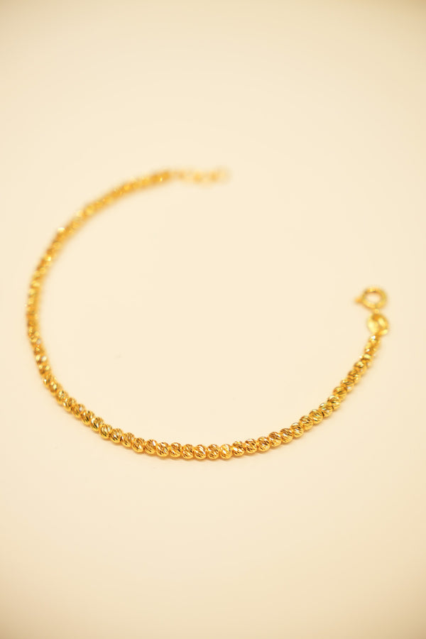 22K Gold Sparkle Ball Bead Bracelet