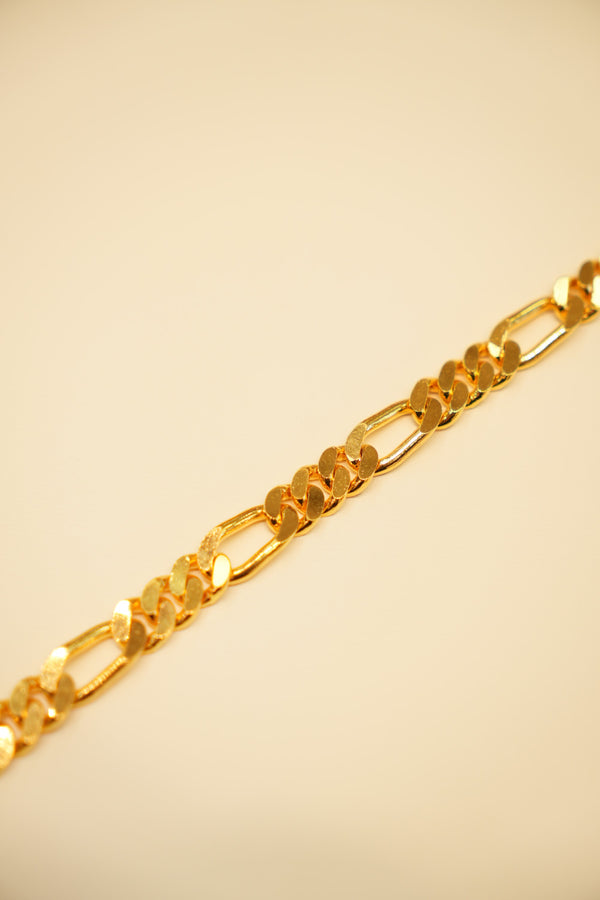 22K Gold Figaro Link Bracelet