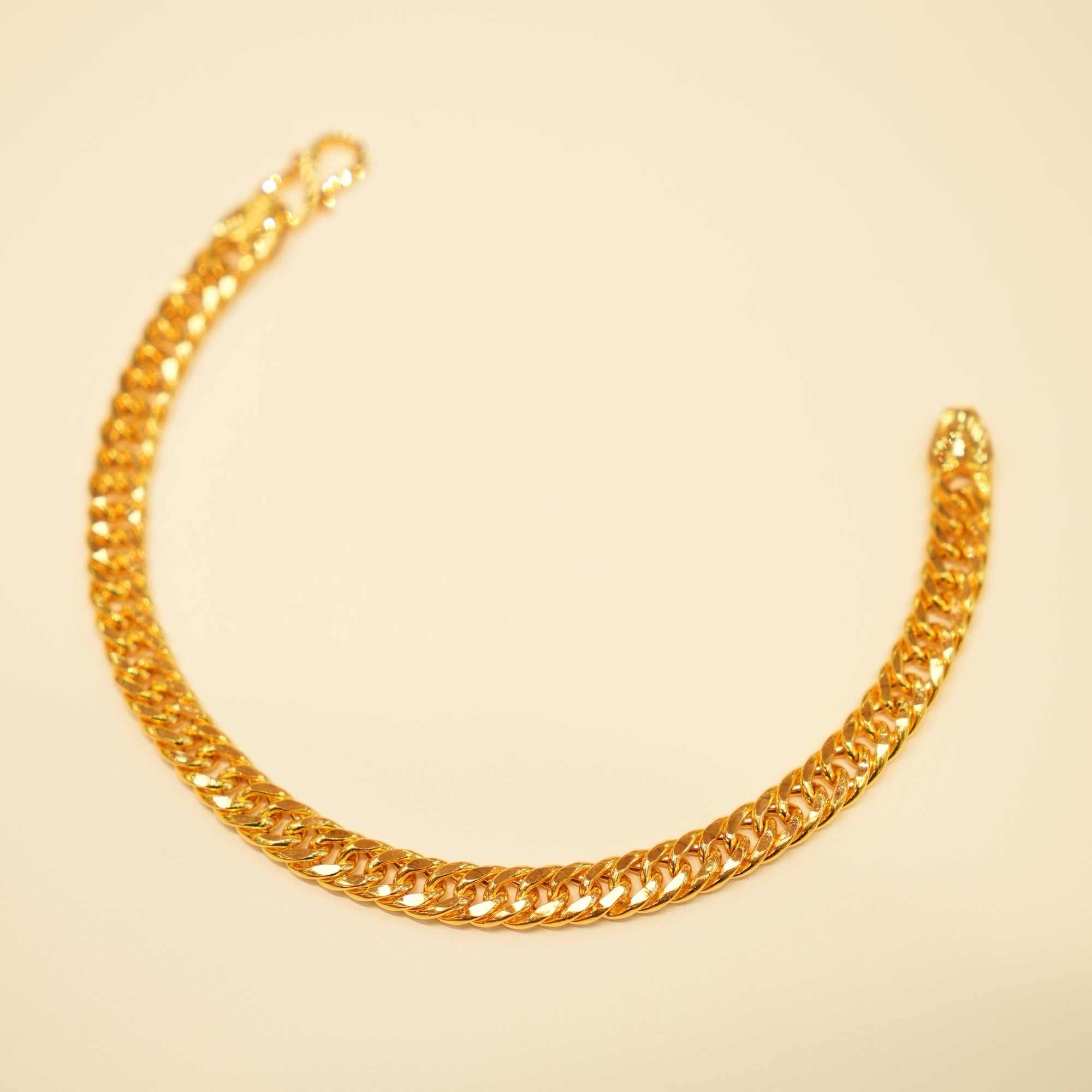 22K Gold Flat Polished Link Bracelet