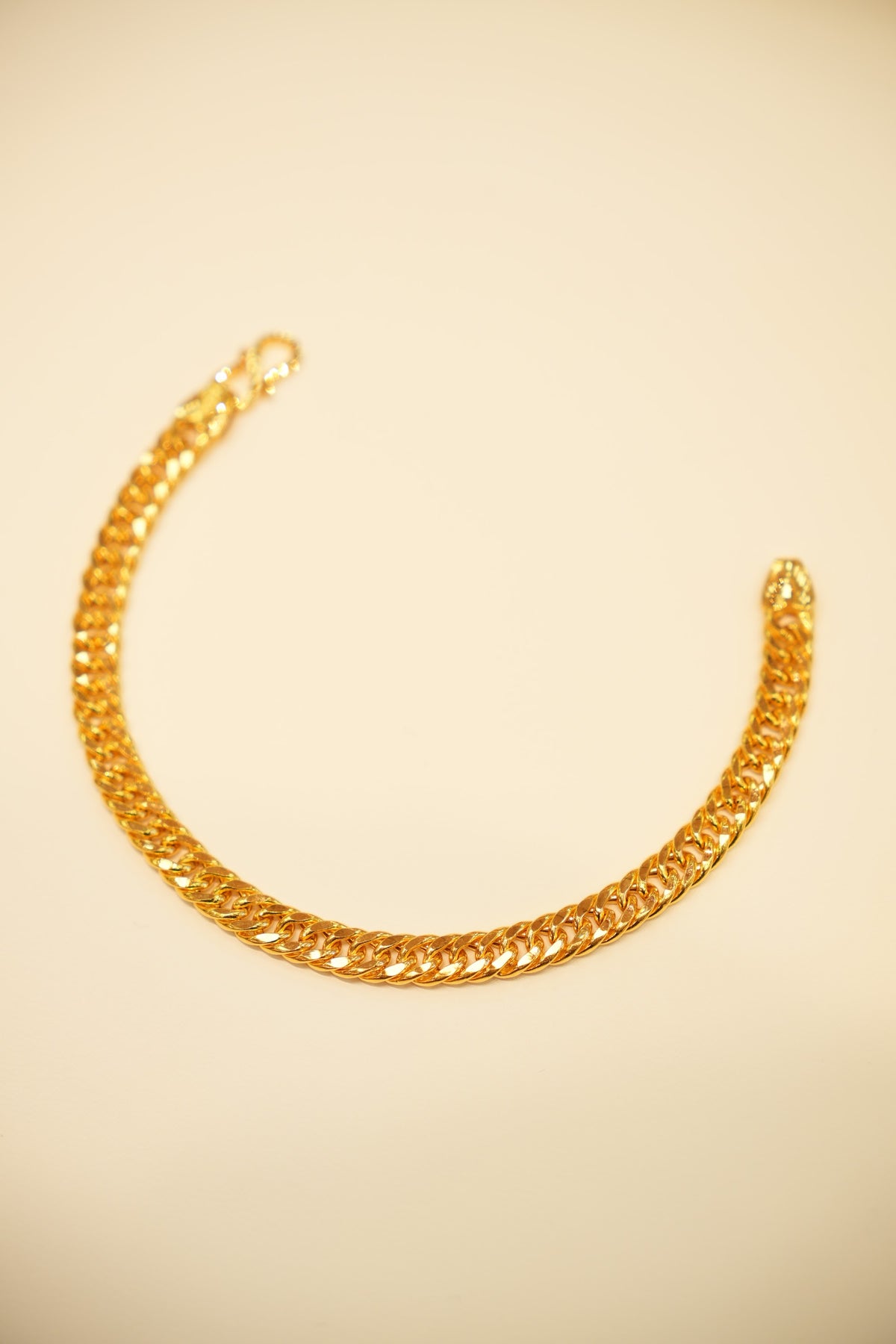 22K Gold Flat Polished Link Bracelet