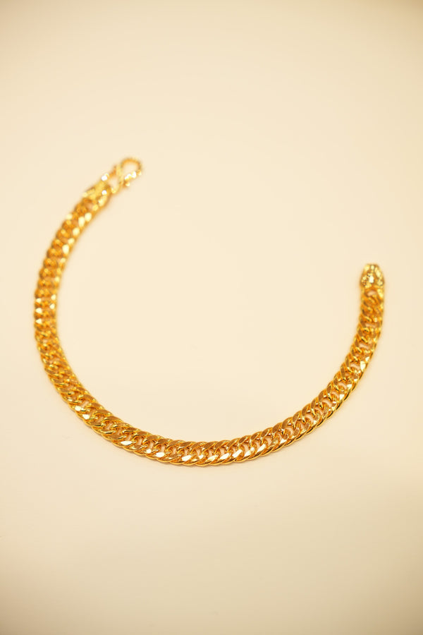 22K Gold Flat Polished Link Bracelet
